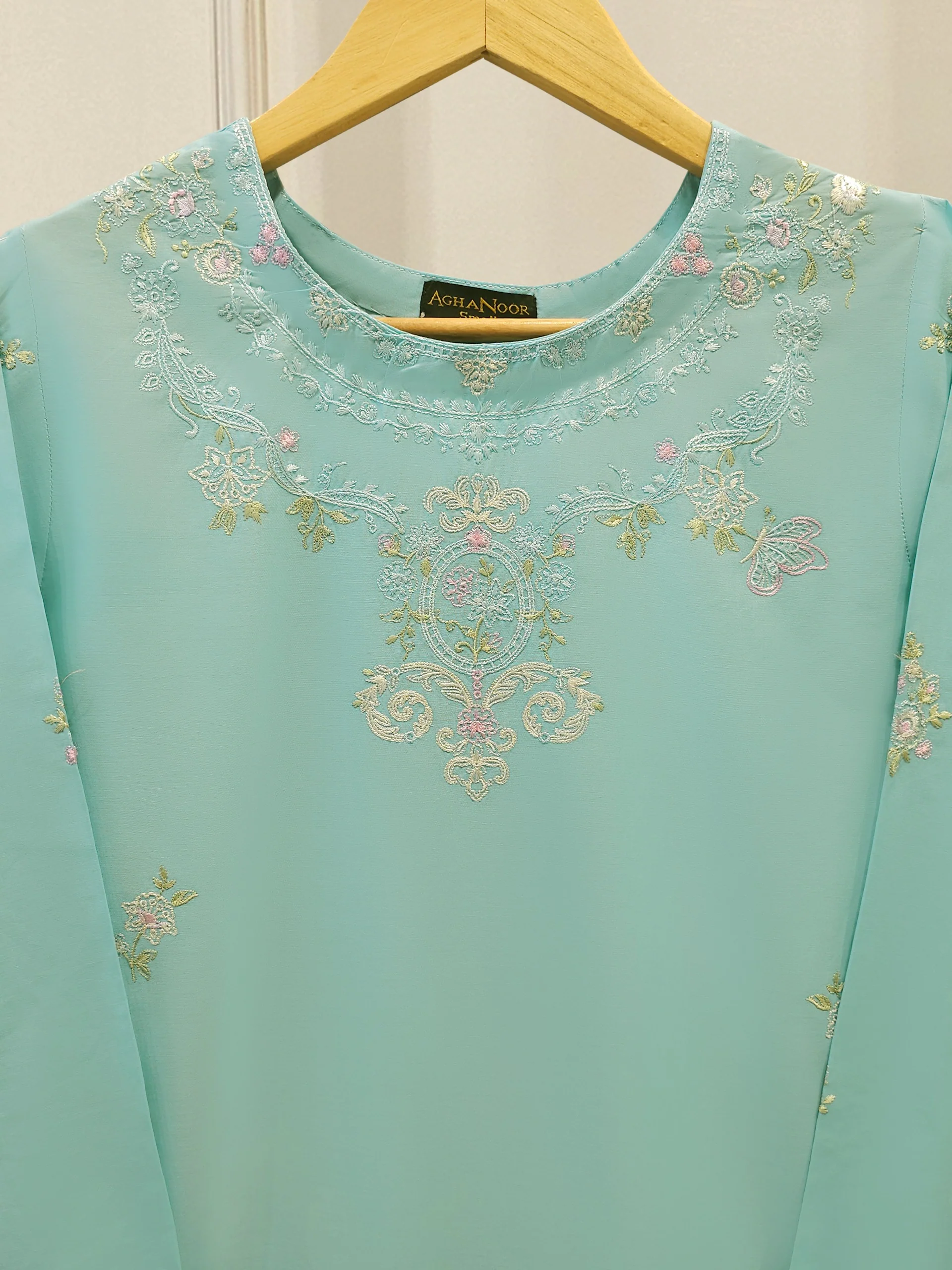 2 Piece - Embroidered Cambric Suit S113634 - Image 2