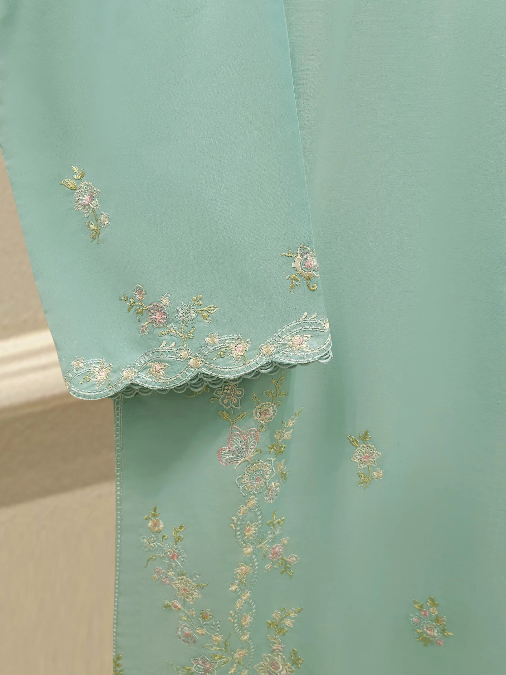 2 Piece - Embroidered Cambric Suit S113634 - Image 3