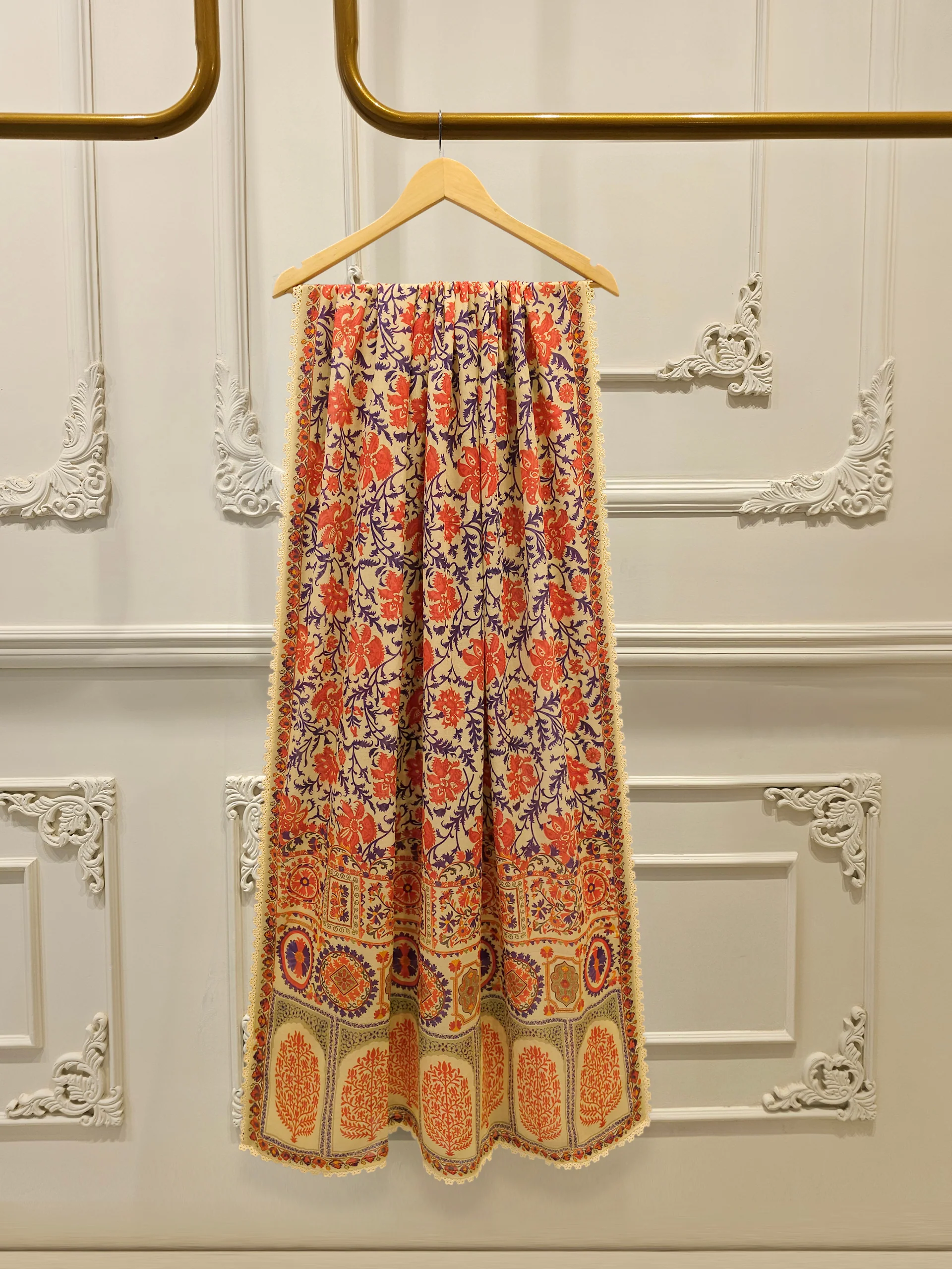 3 Piece - Embroidered Cambric Suit S113753 - Image 6
