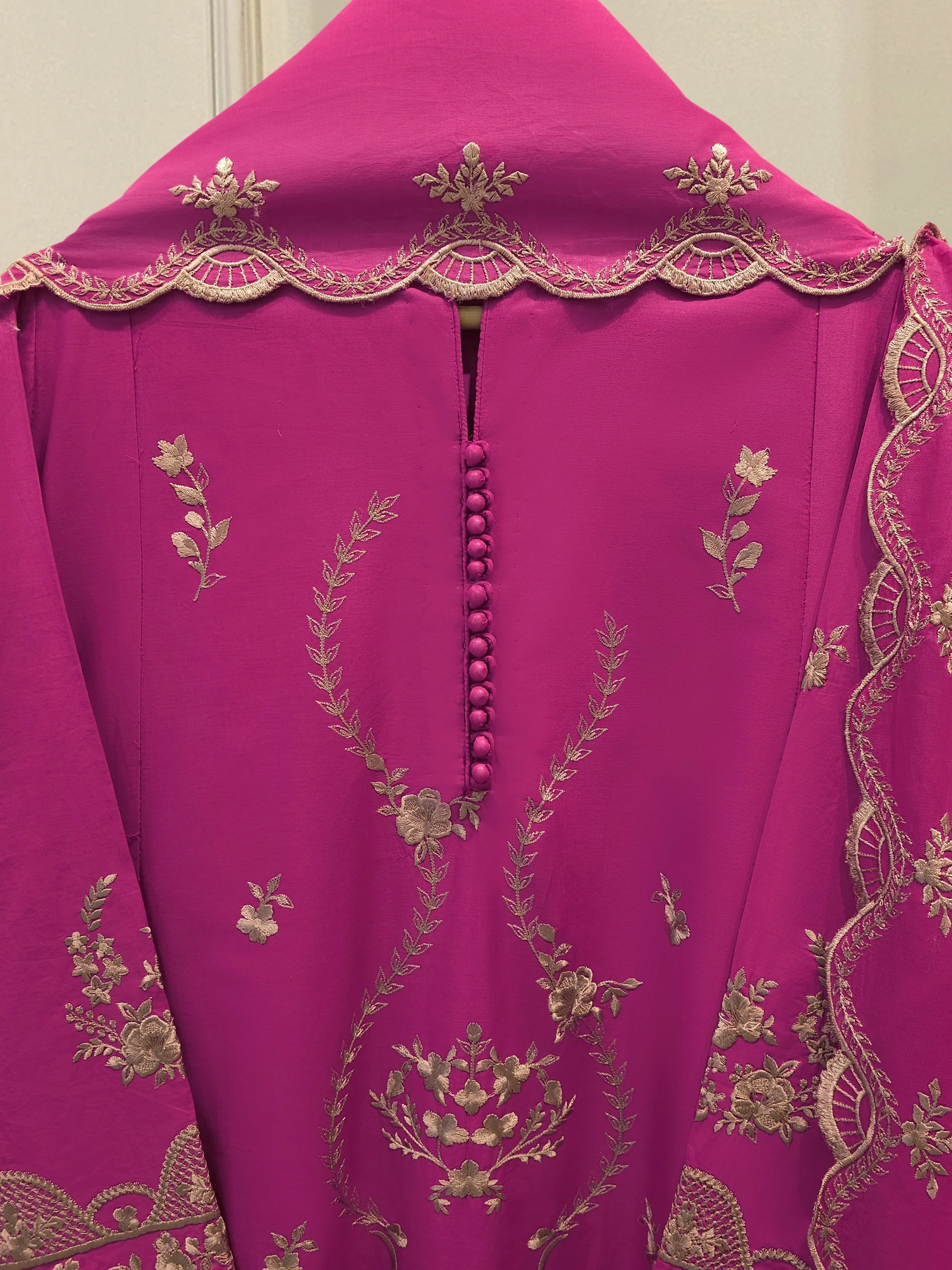 3 Piece - Embroidered Cambric Suit S114362 - Image 2