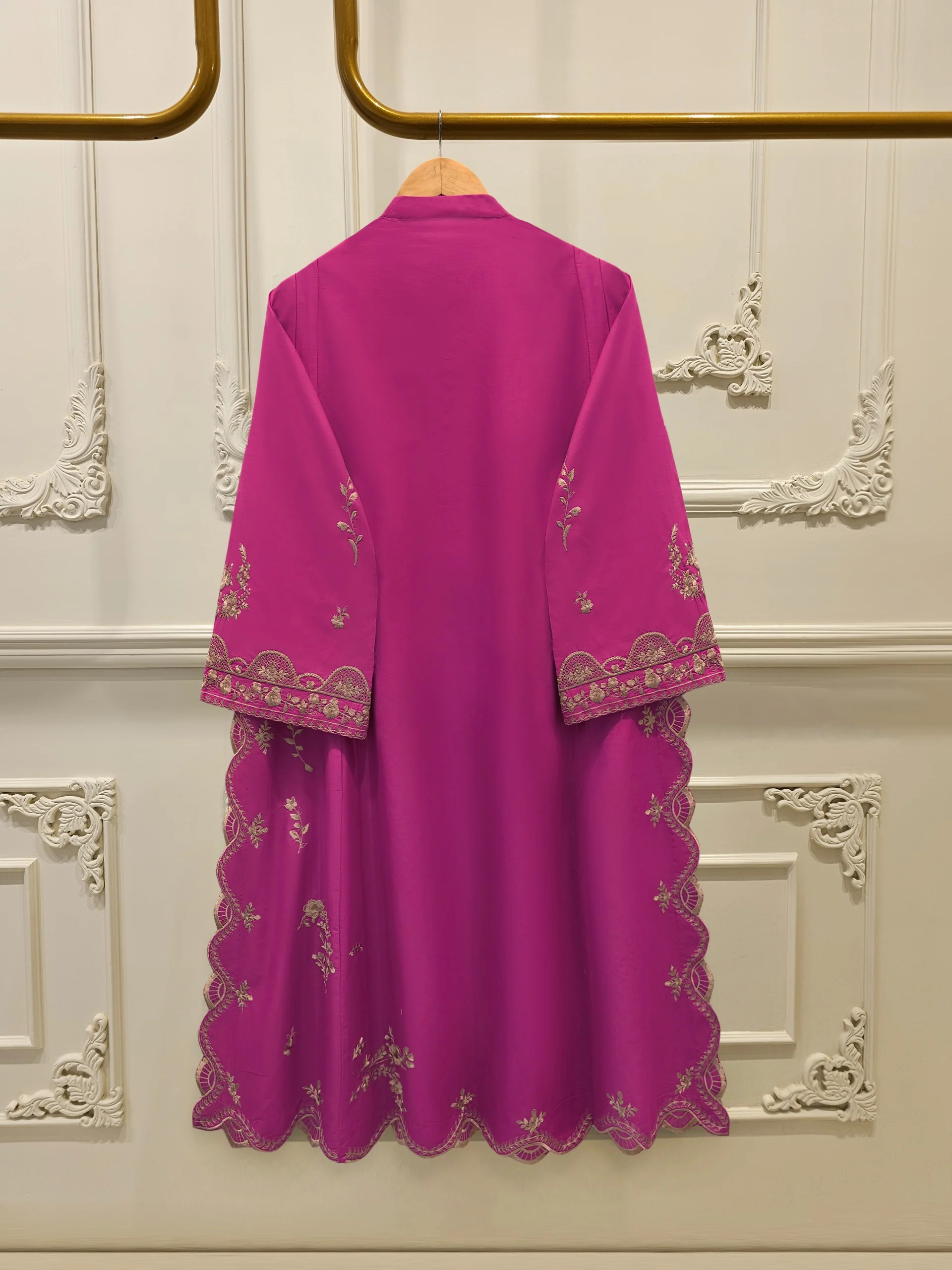 3 Piece - Embroidered Cambric Suit S114362 - Image 5