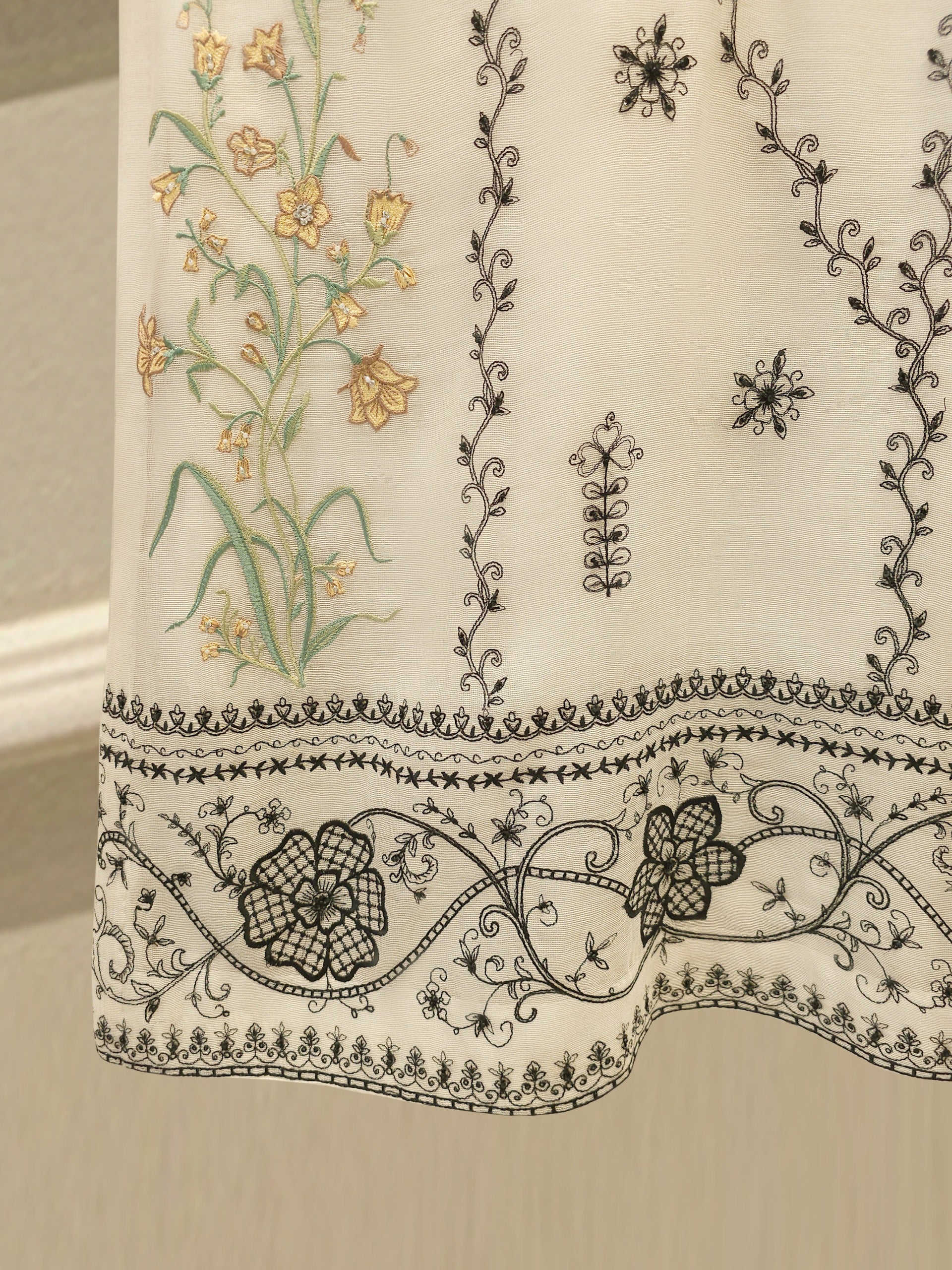 3 Piece - Embroidered Cotton Net Suit WS00304 - Image 4
