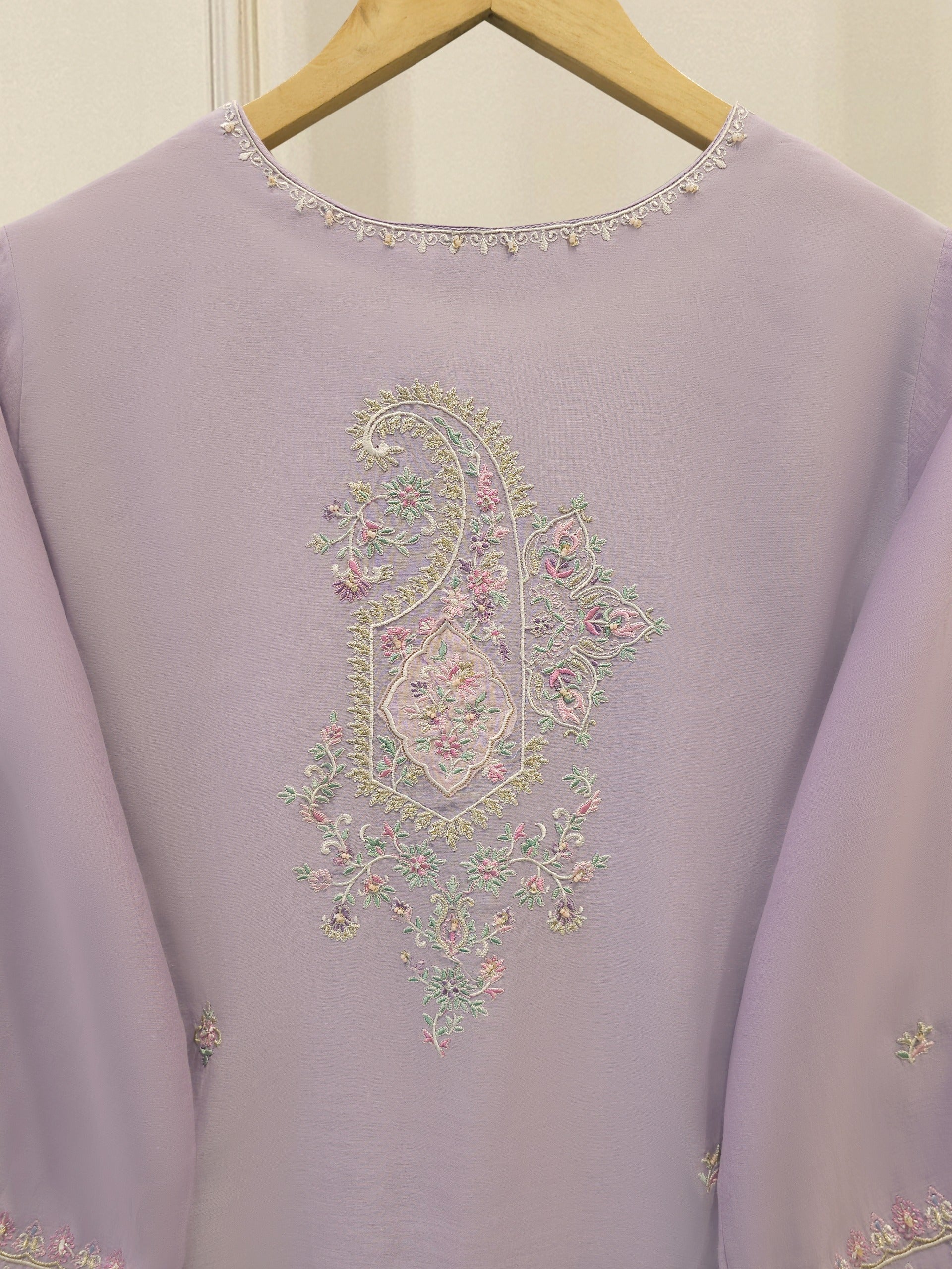 3 Piece - Embroidered Kora  Cotton Suit WS00305 - Image 6