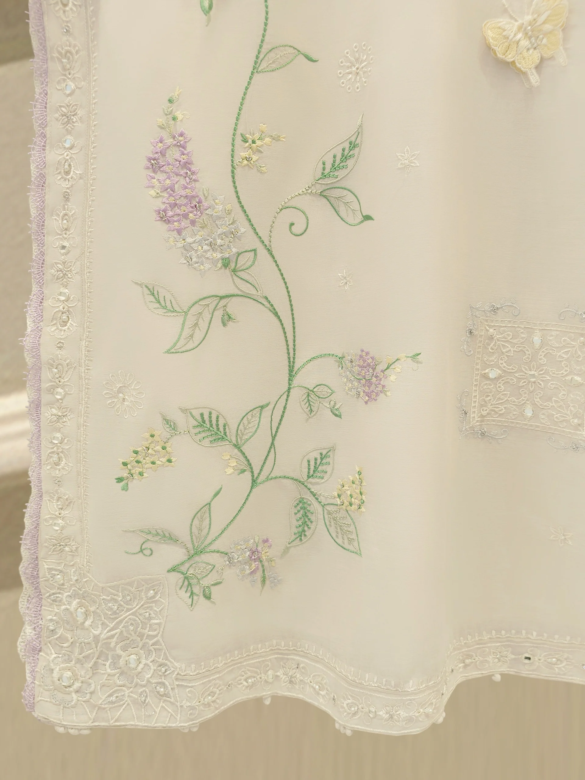 3 Piece - Embroidered Kora  Cotton Suit WS00308 - Image 4
