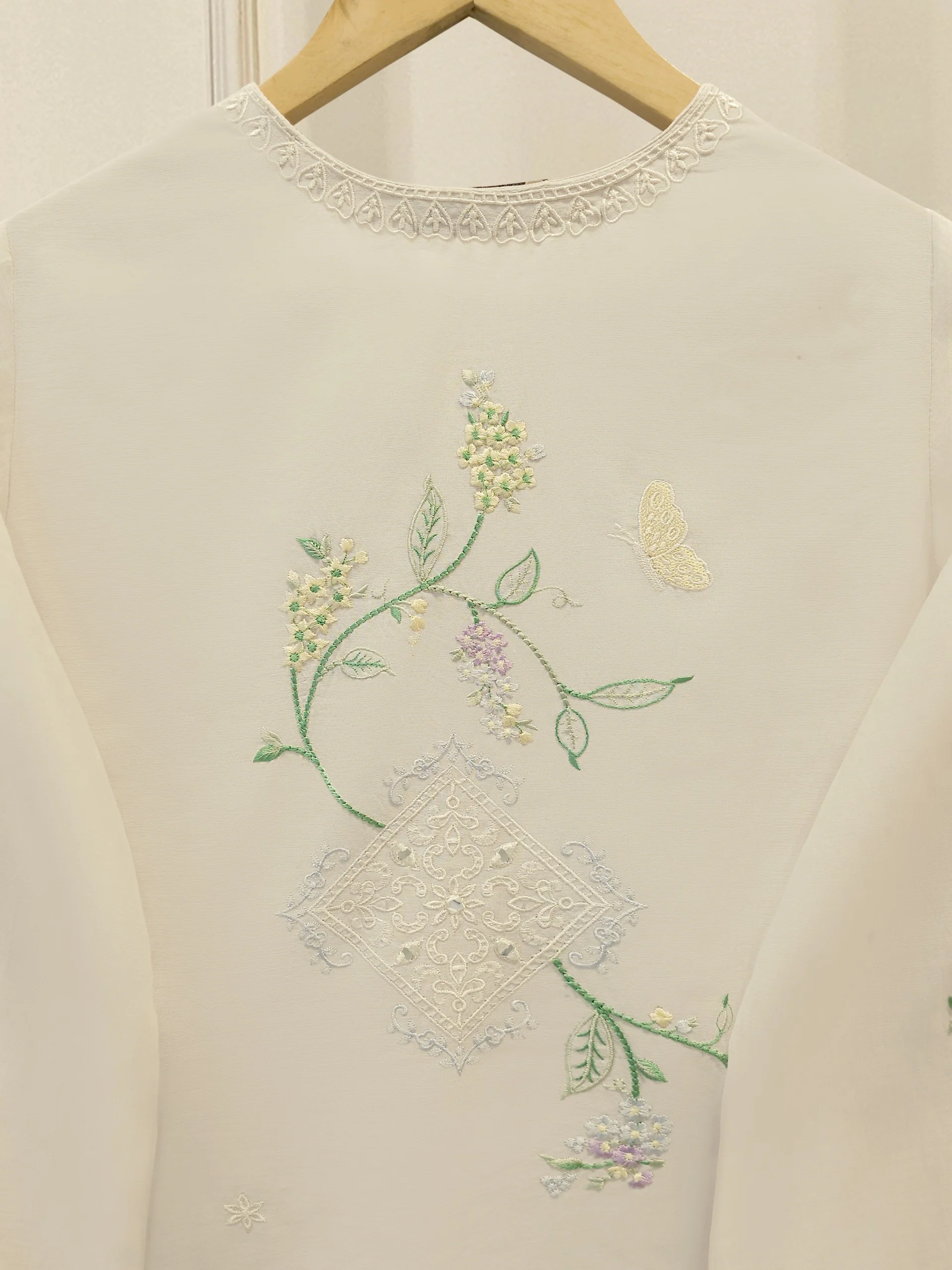 3 Piece - Embroidered Kora  Cotton Suit WS00308 - Image 6