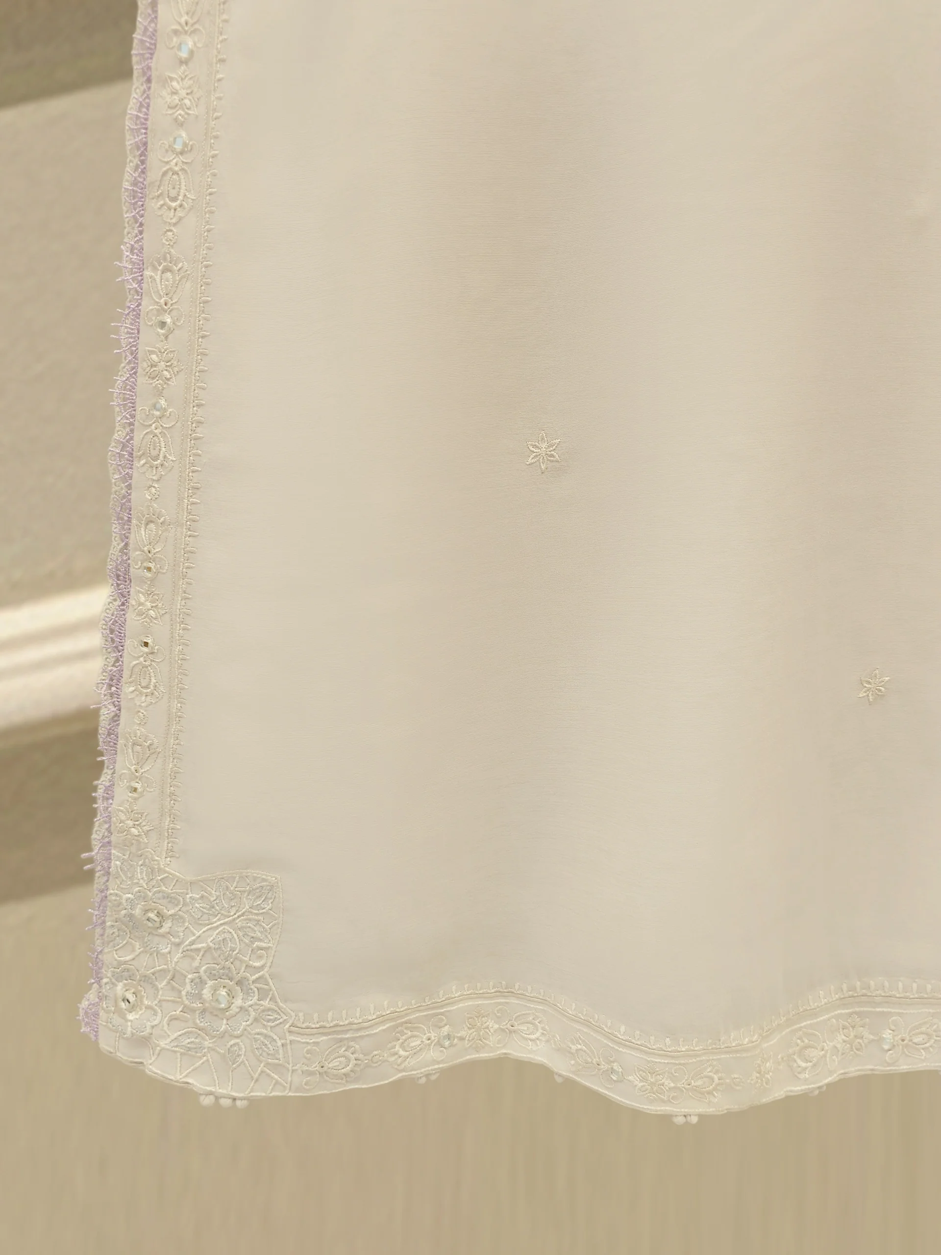 3 Piece - Embroidered Kora  Cotton Suit WS00308 - Image 7