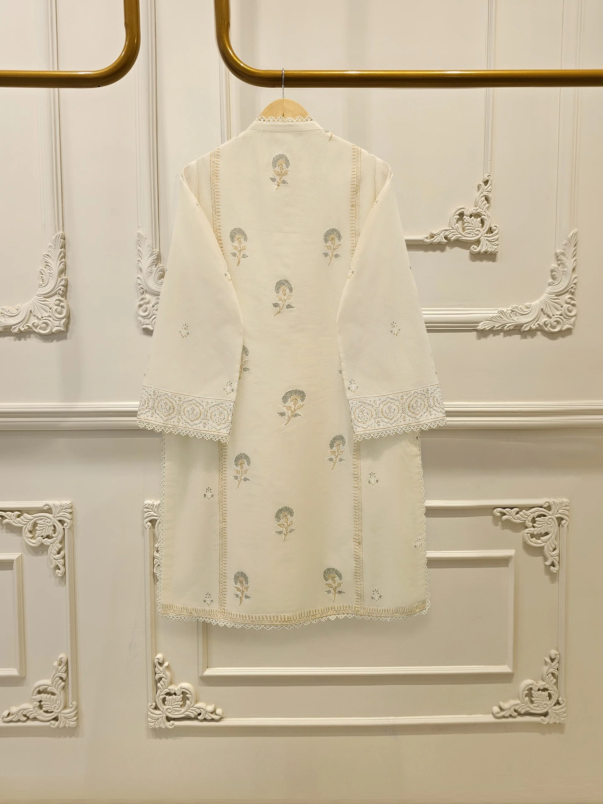 3 Piece - Hand Block Printed Kora Cotton Suit S113110 - Image 4