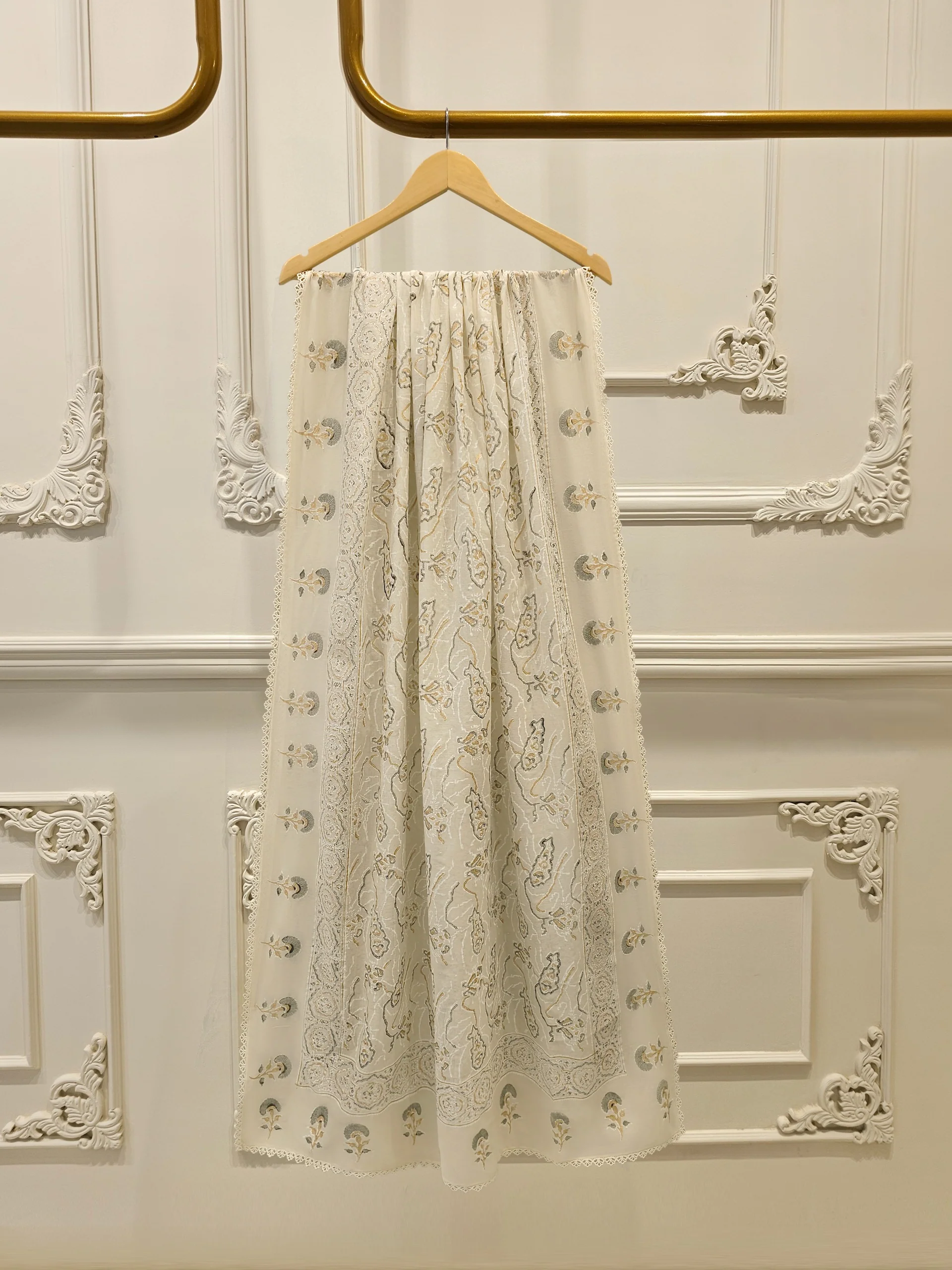 3 Piece - Hand Block Printed Kora Cotton Suit S113110 - Image 6