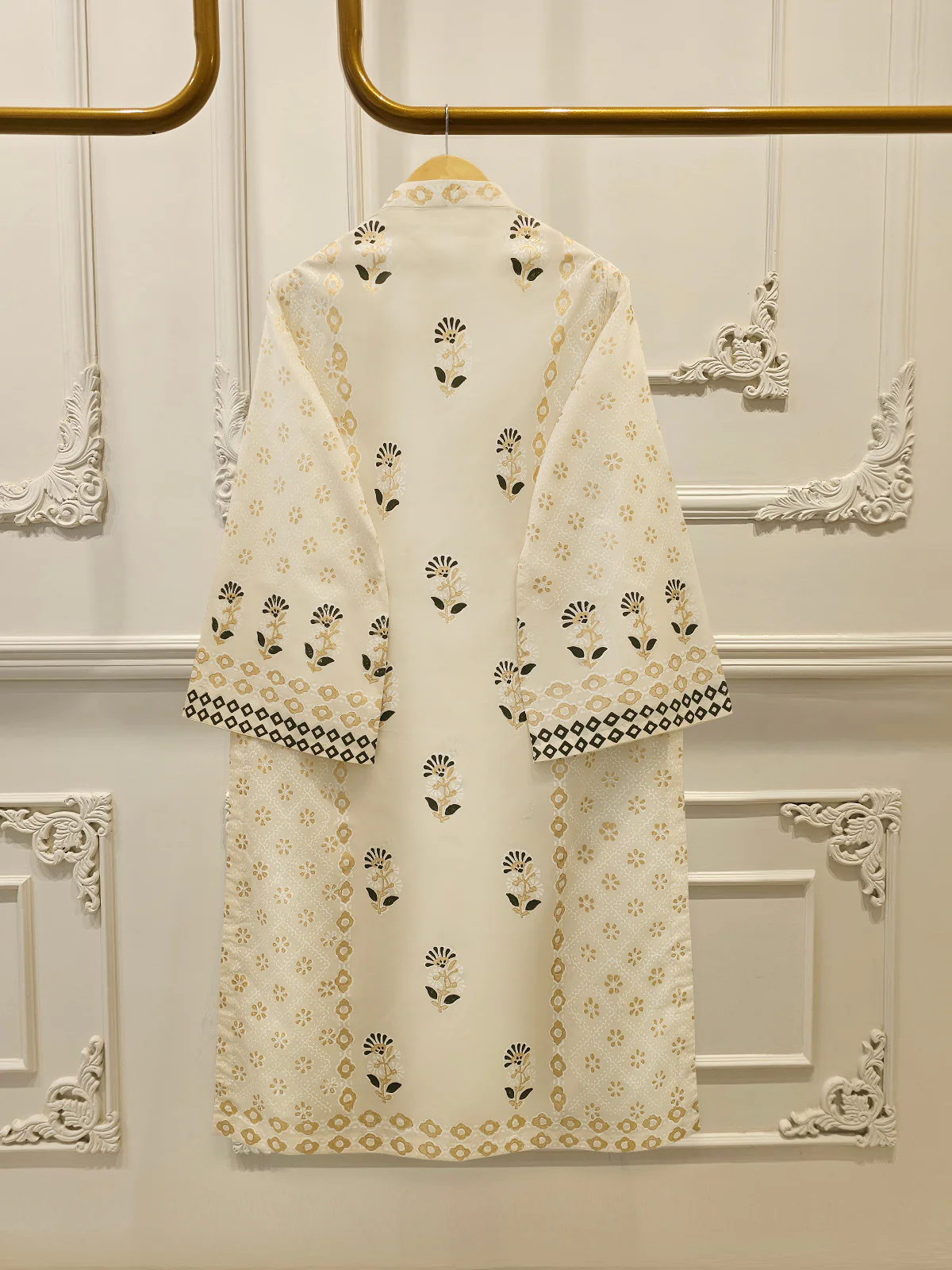 3 Piece - Hand Block Printed Kora Cotton Suit S113520 - Image 5