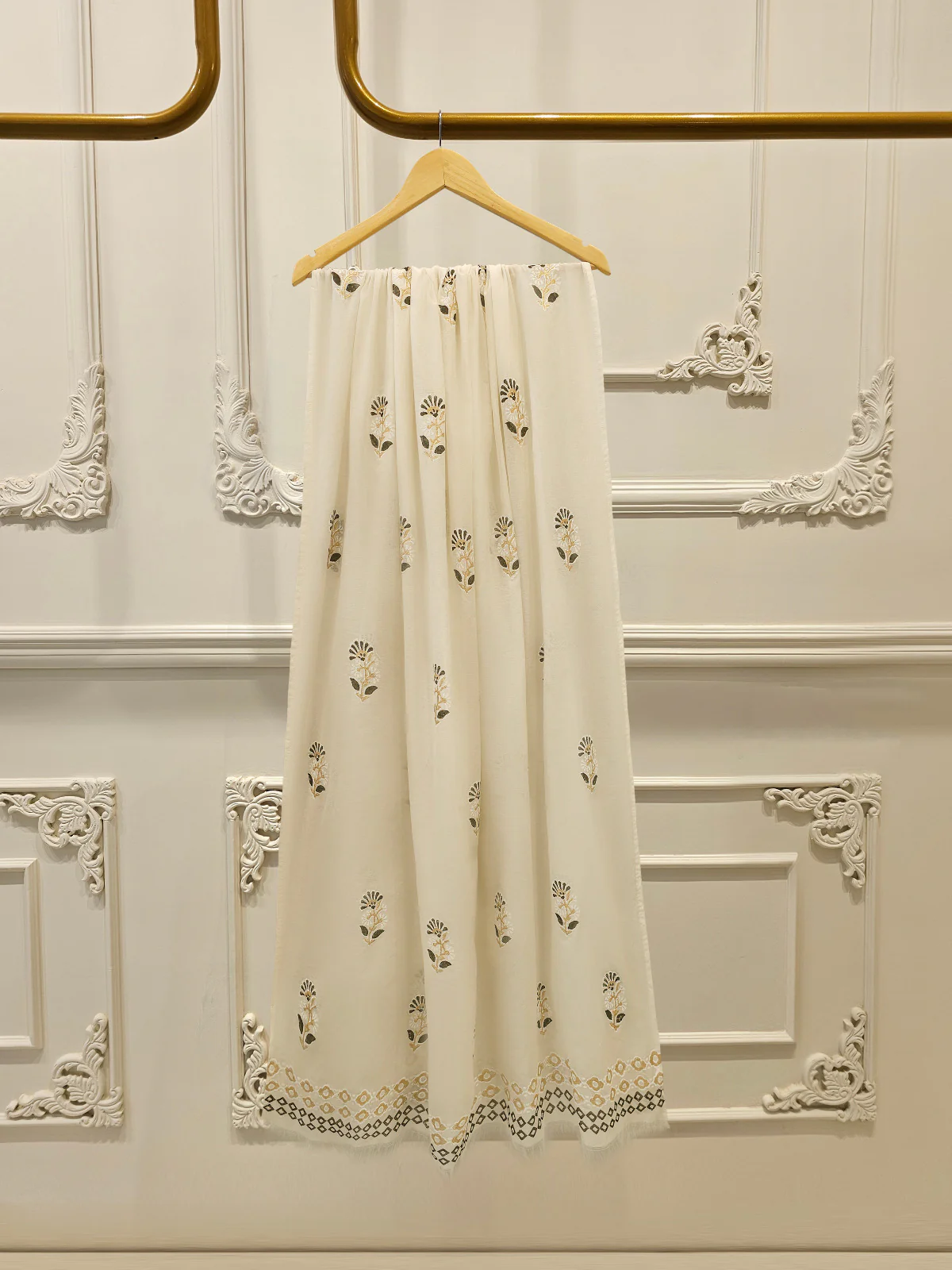 3 Piece - Hand Block Printed Kora Cotton Suit S113520 - Image 7