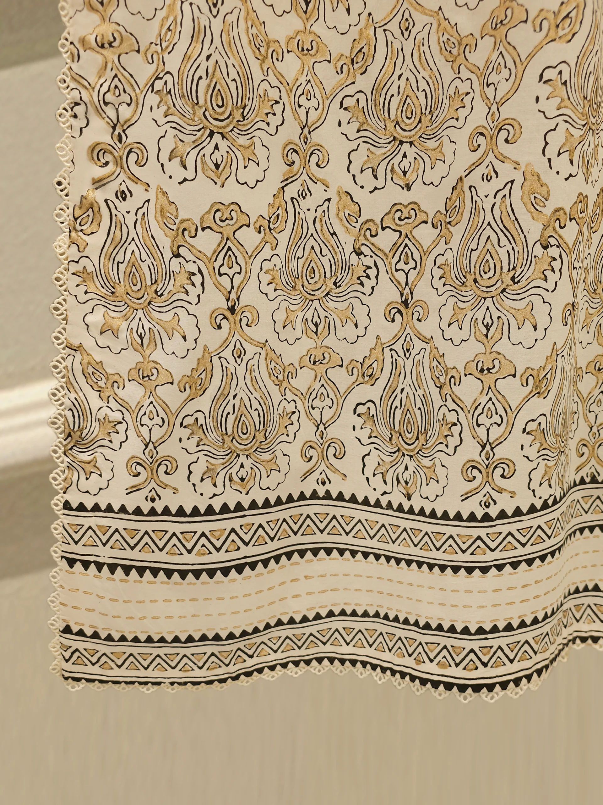 3 Piece - Hand Block Printed Kora Cotton Suit S113587 - Image 3