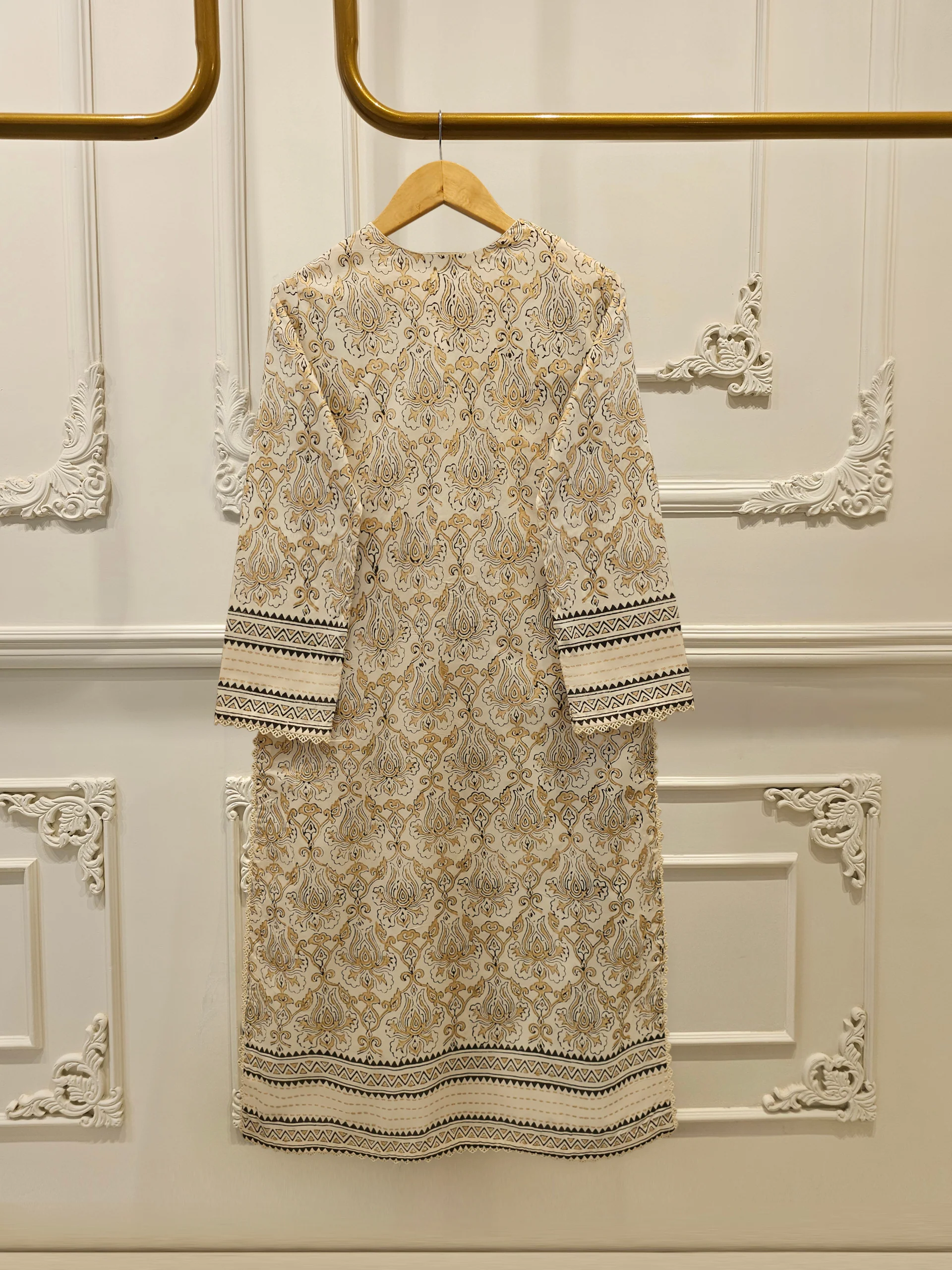 3 Piece - Hand Block Printed Kora Cotton Suit S113587 - Image 5