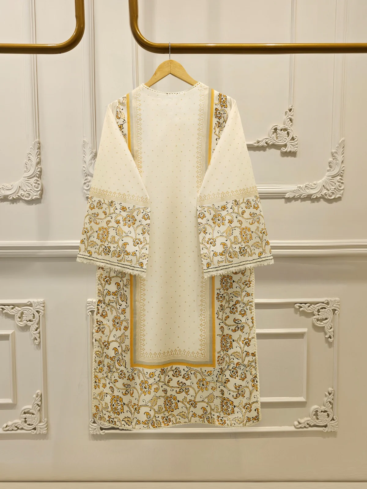 3 Piece - Hand Block Printed Kora Cotton Suit S114196 - Image 5