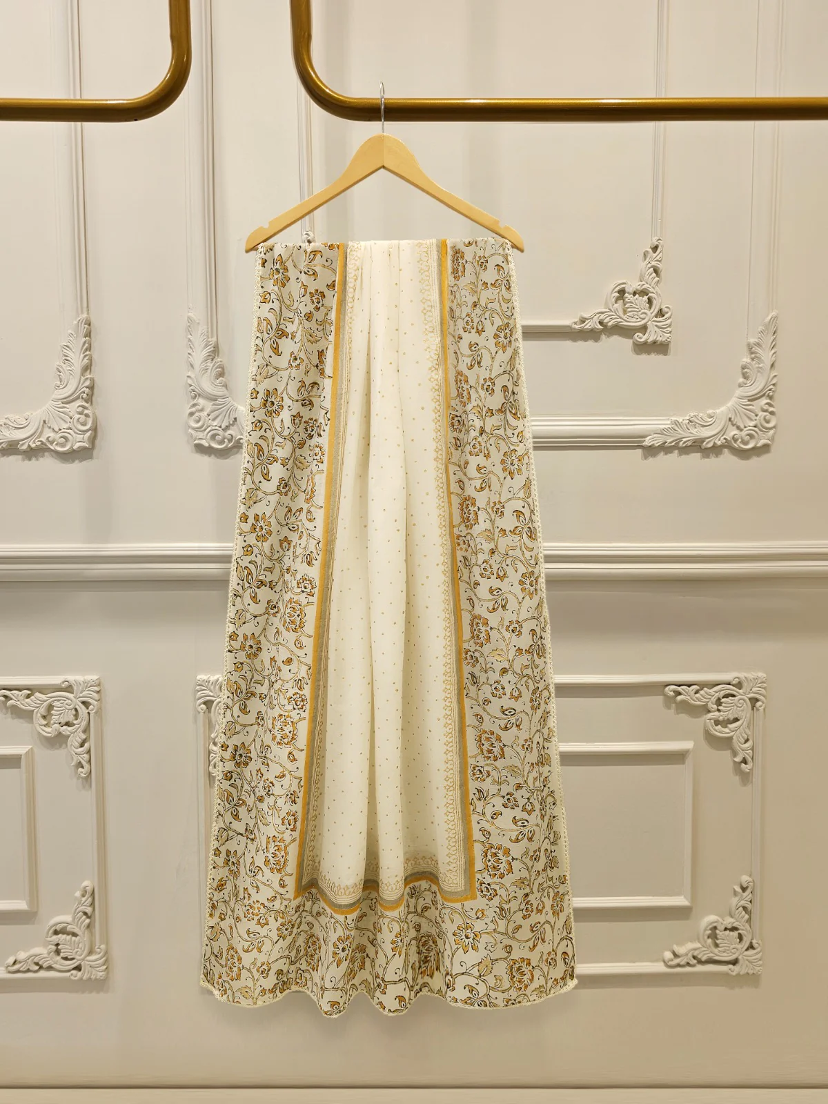 3 Piece - Hand Block Printed Kora Cotton Suit S114196 - Image 6