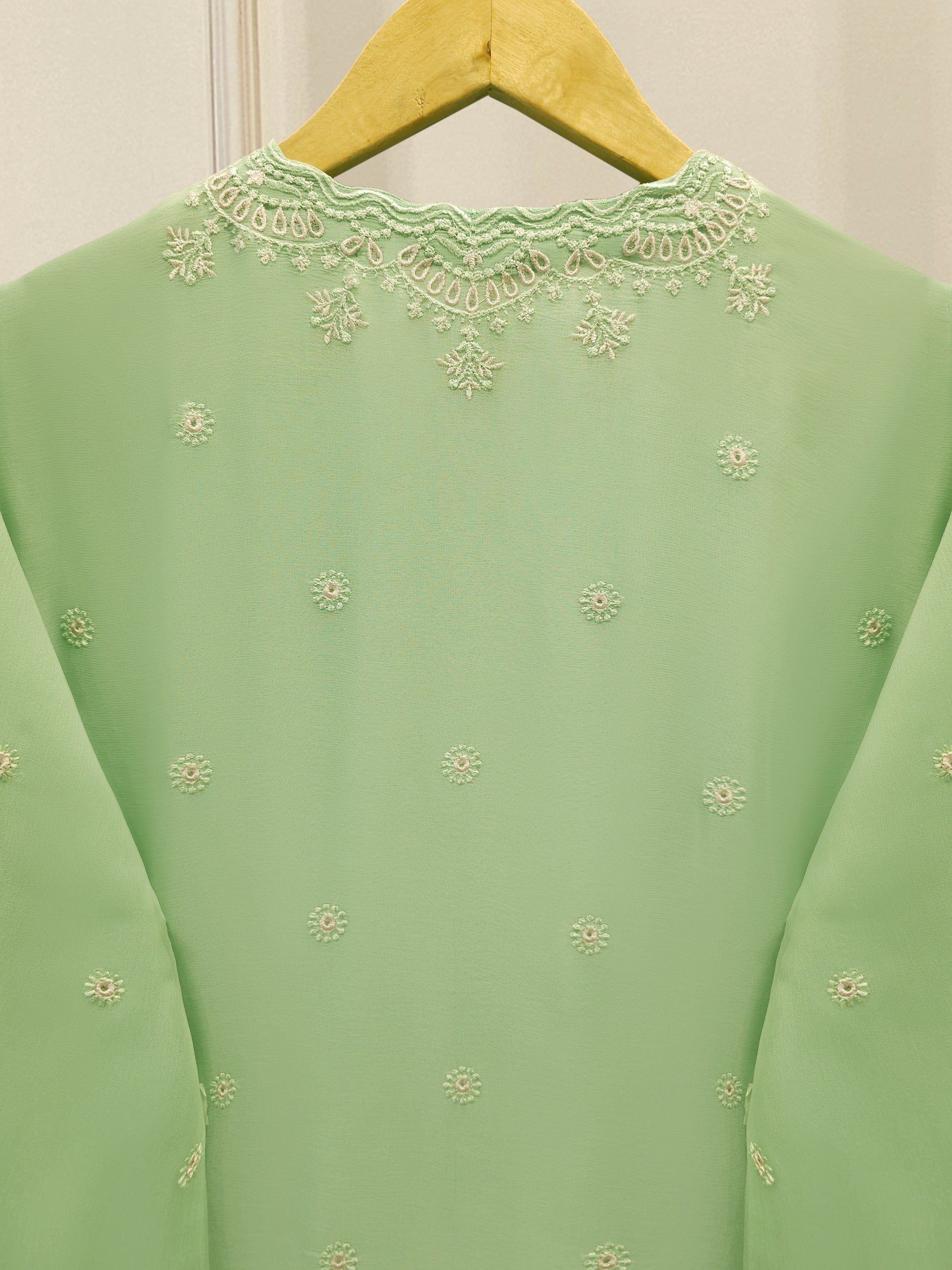3 Piece - Pure Embroidered Chiffon Suit S113445 - Image 6