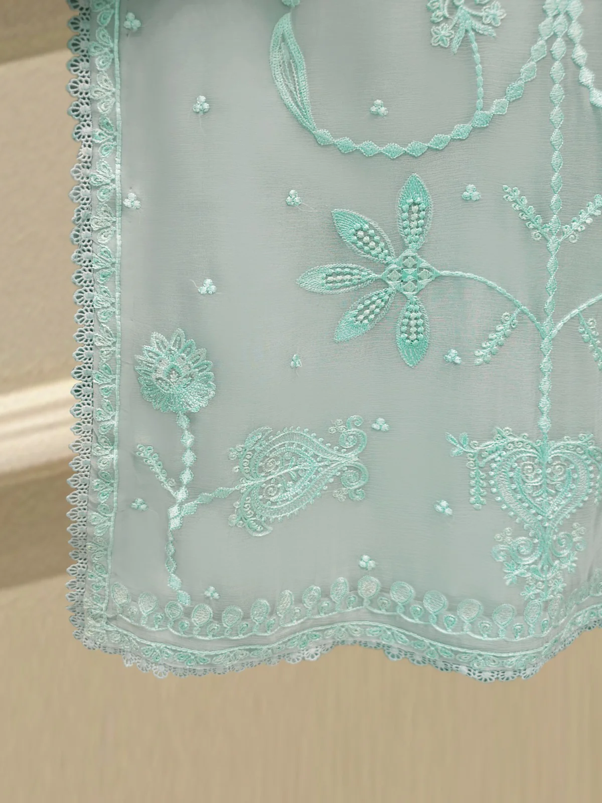 3 Piece - Pure Embroidered Chiffon Suit S113801 - Image 4