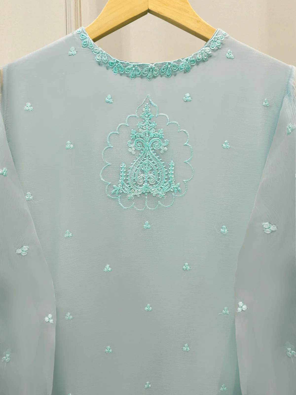 3 Piece - Pure Embroidered Chiffon Suit S113801 - Image 6