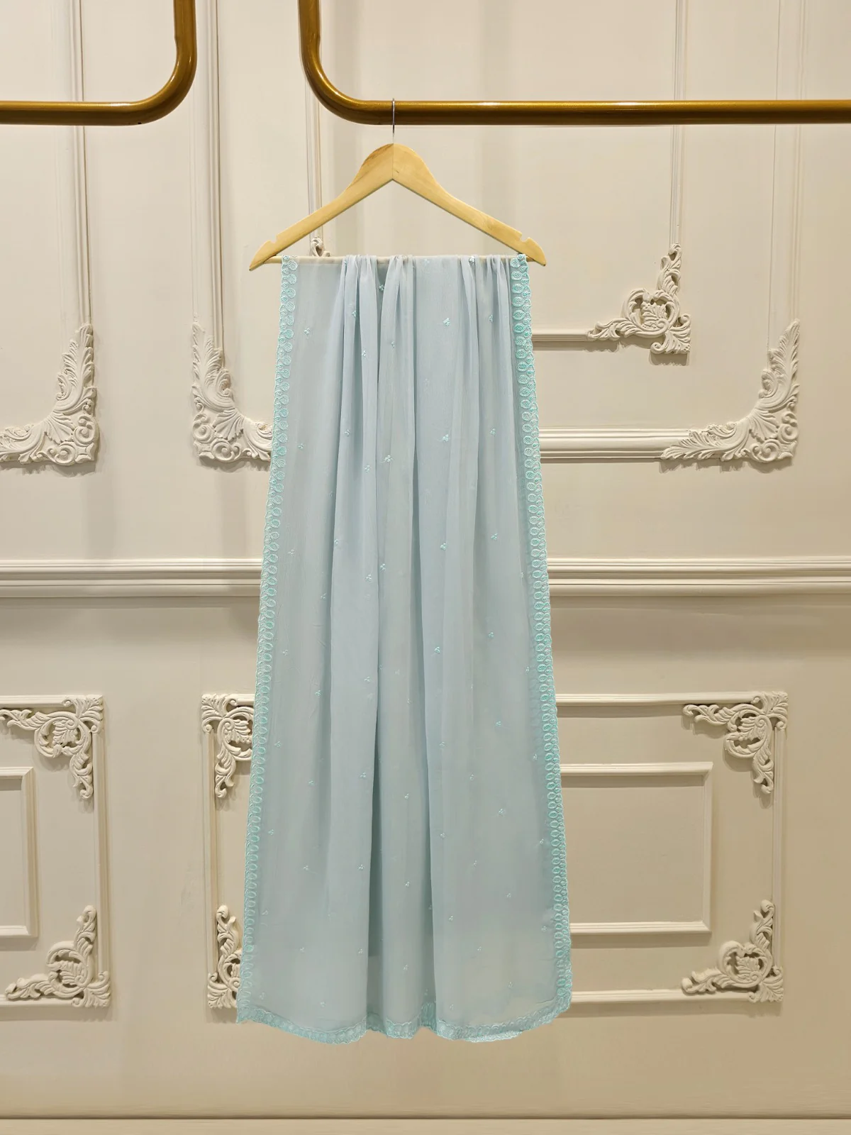 3 Piece - Pure Embroidered Chiffon Suit S113801 - Image 7