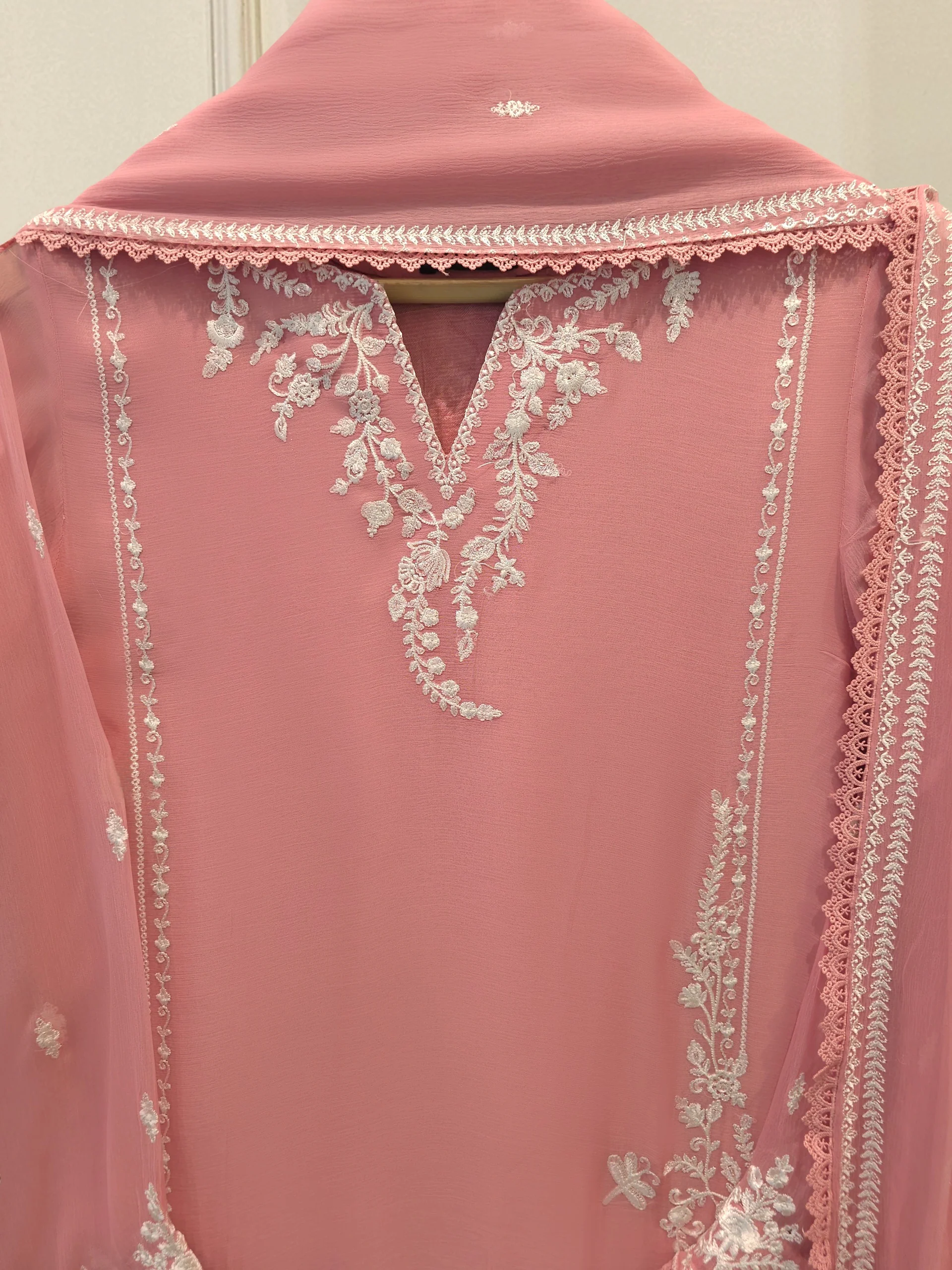 3 Piece - Pure Embroidered Chiffon Suit S114253 - Image 2