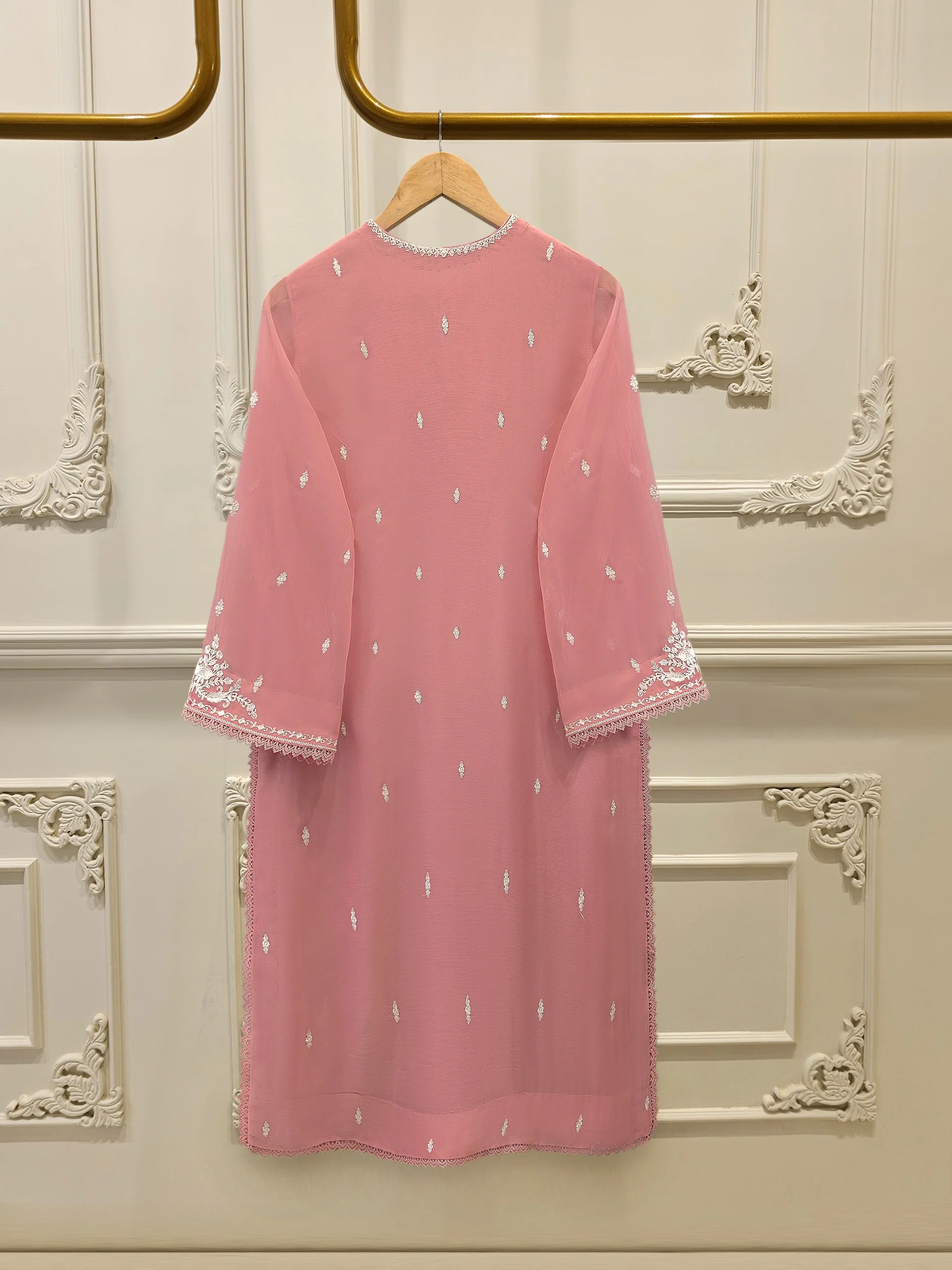 3 Piece - Pure Embroidered Chiffon Suit S114253 - Image 5