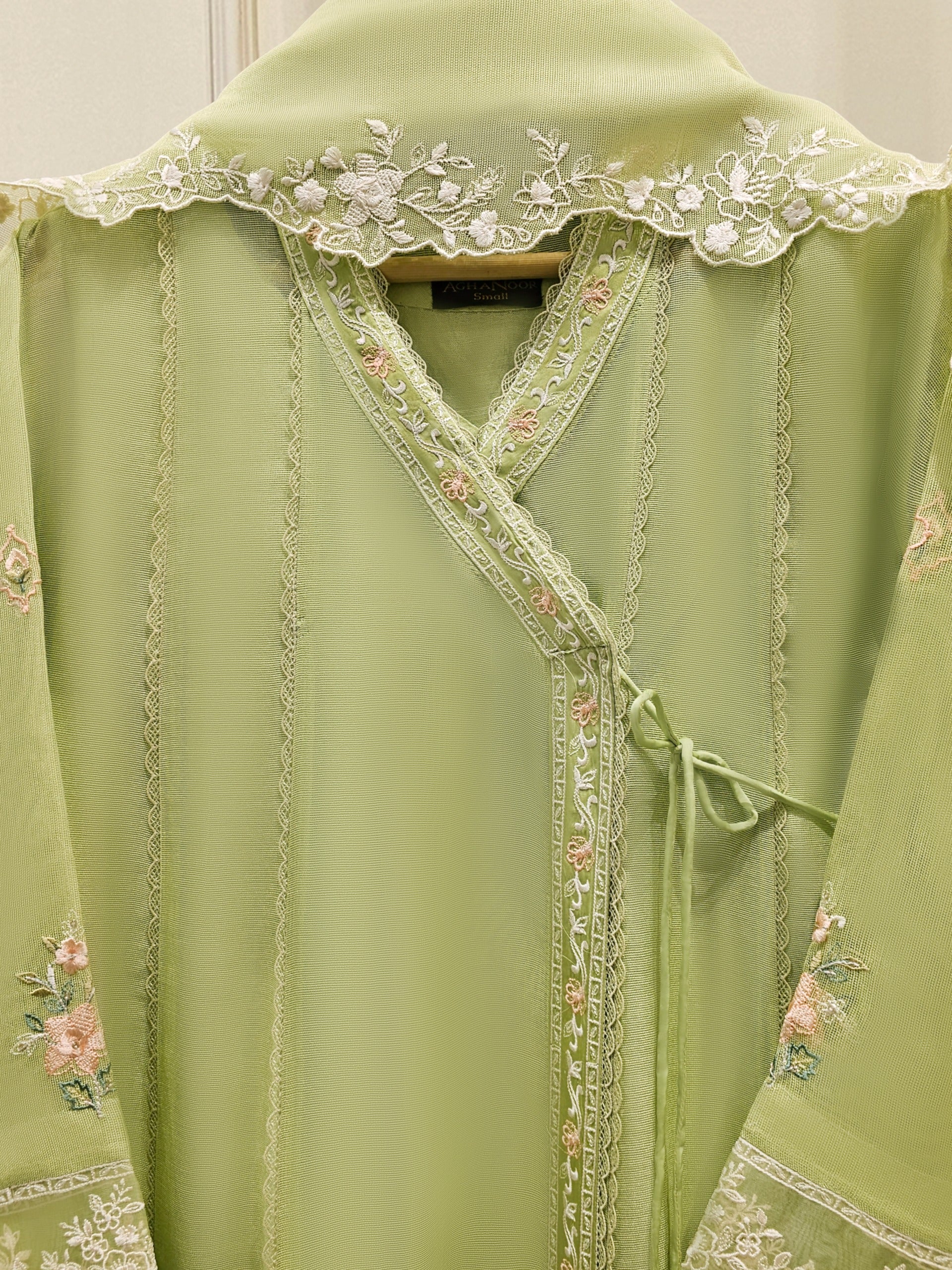 3 Piece - Pure Embroidered Cotton Net Suit S111819 - Image 2