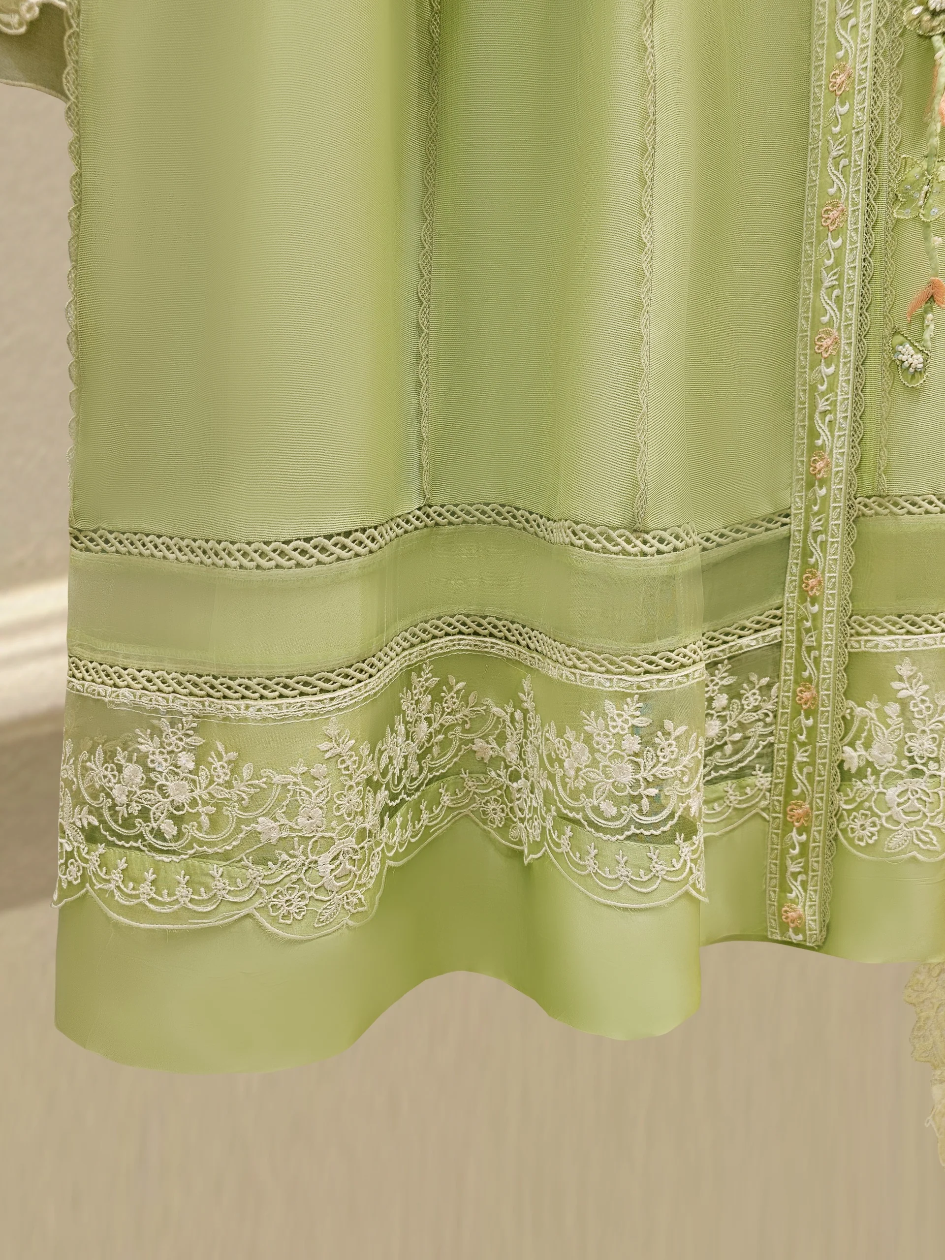 3 Piece - Pure Embroidered Cotton Net Suit S111819 - Image 5