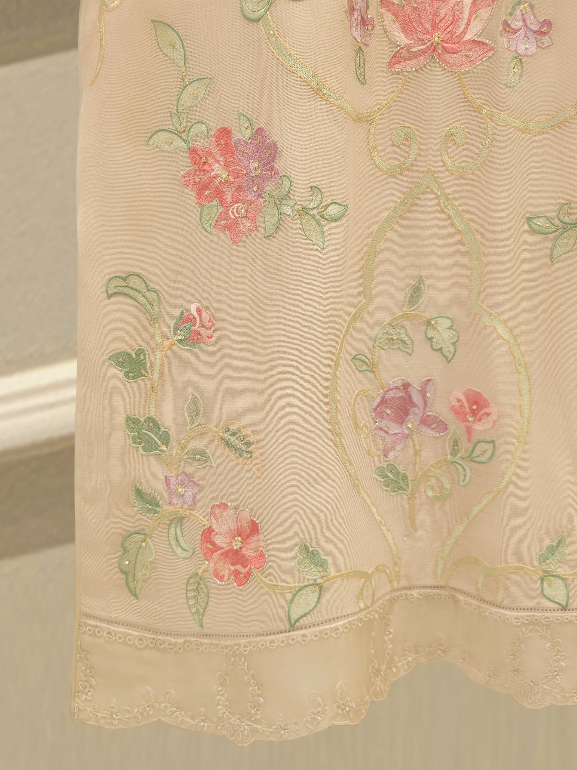 3 Piece - Pure Embroidered Cotton Net Suit S112472 - Image 7
