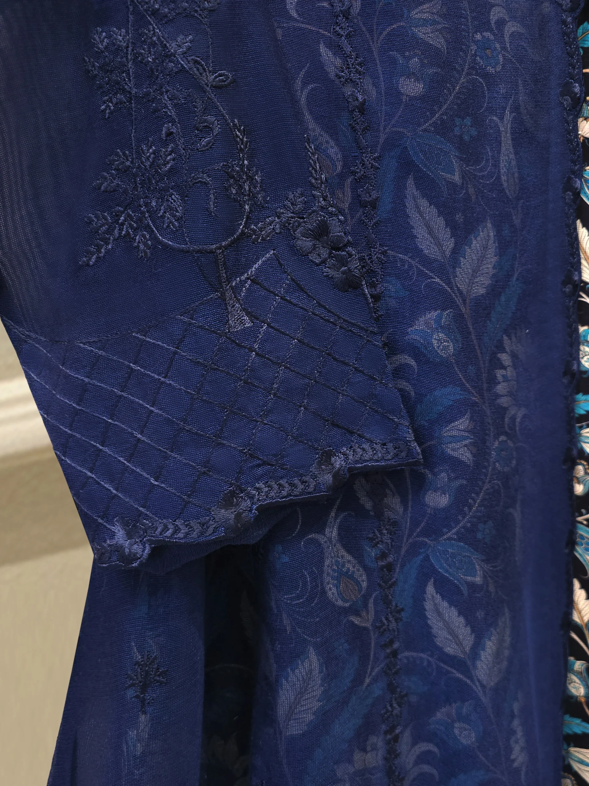 3 Piece - Pure Embroidered Cotton Net Suit S113022 - Image 3