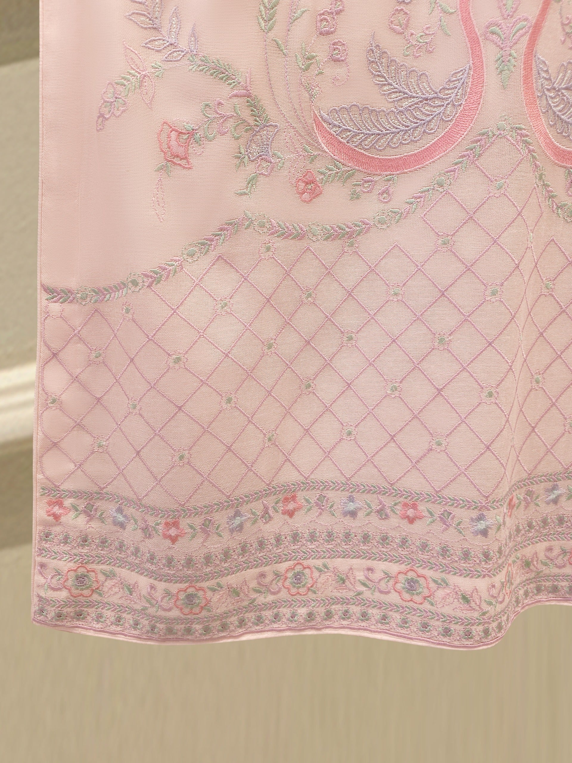 3 Piece - Pure Embroidered Cotton Net Suit S113165 - Image 4