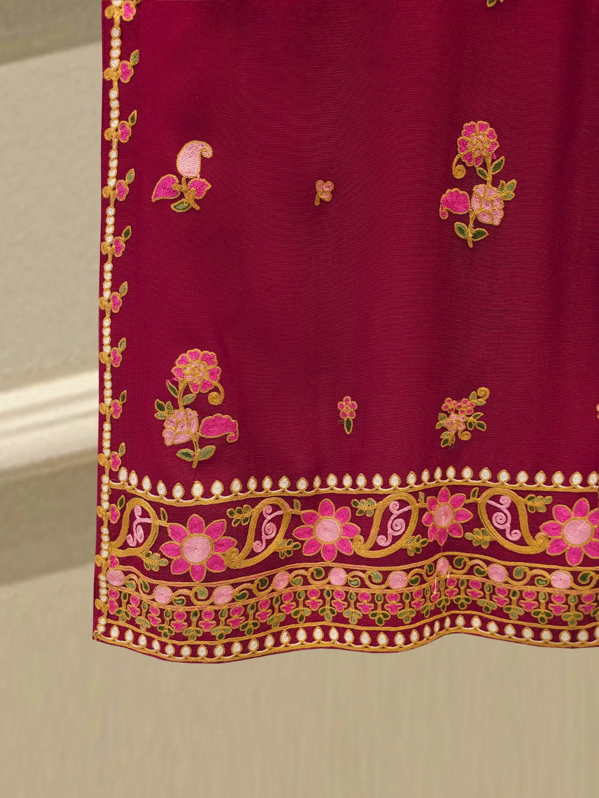 3 Piece - Pure Embroidered Cotton Net Suit S113282 - Image 7