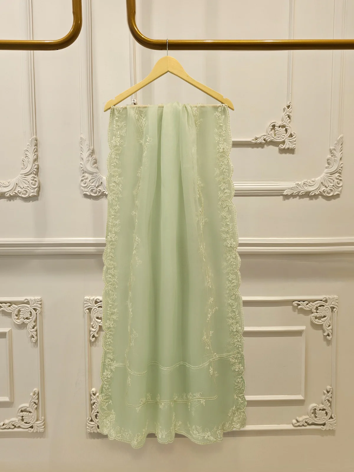 3 Piece - Pure Embroidered Cotton Net Suit S113486 - Image 6