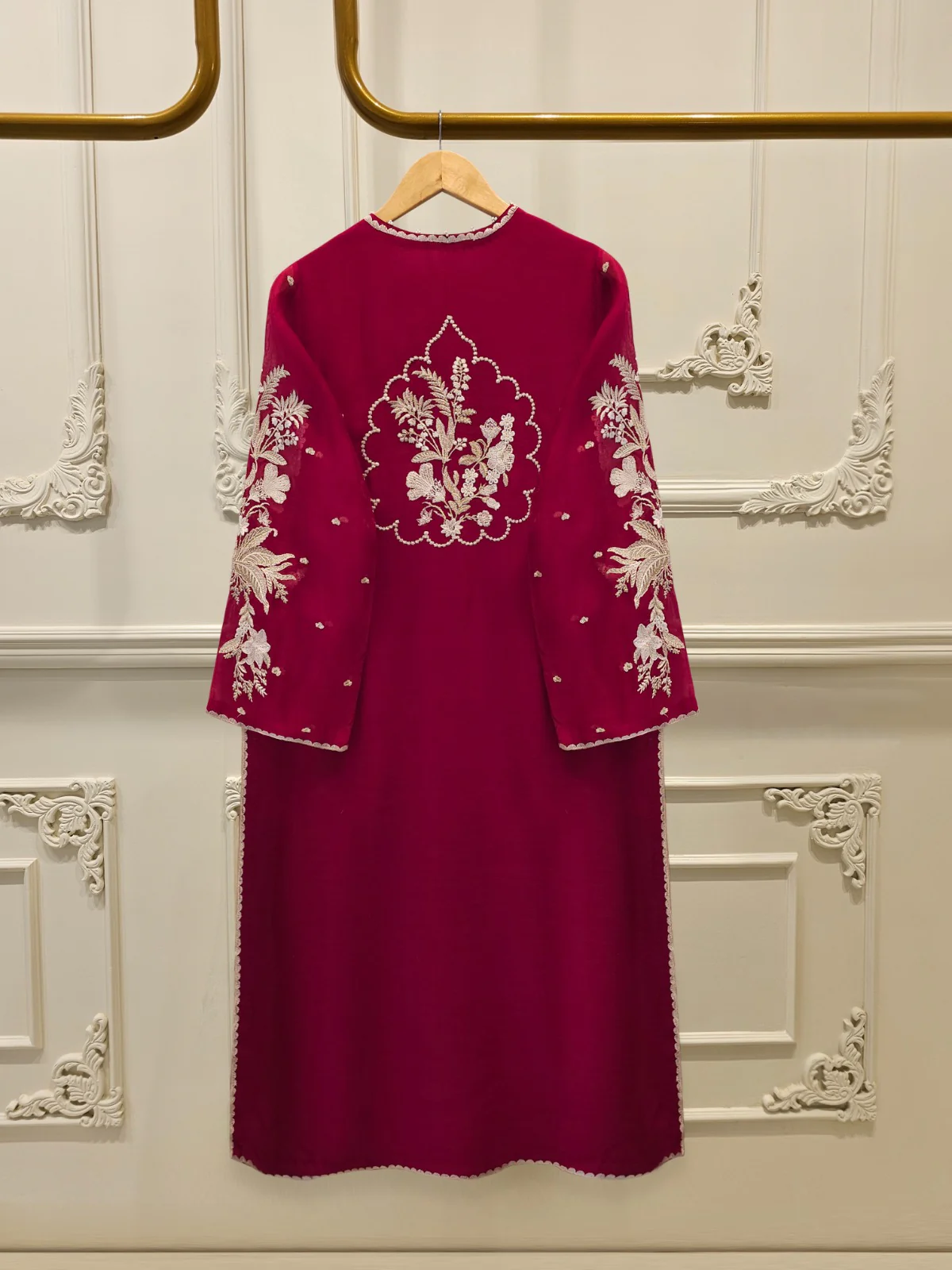 3 Piece - Pure Embroidered Cottone Net Suit S113500 - Image 4