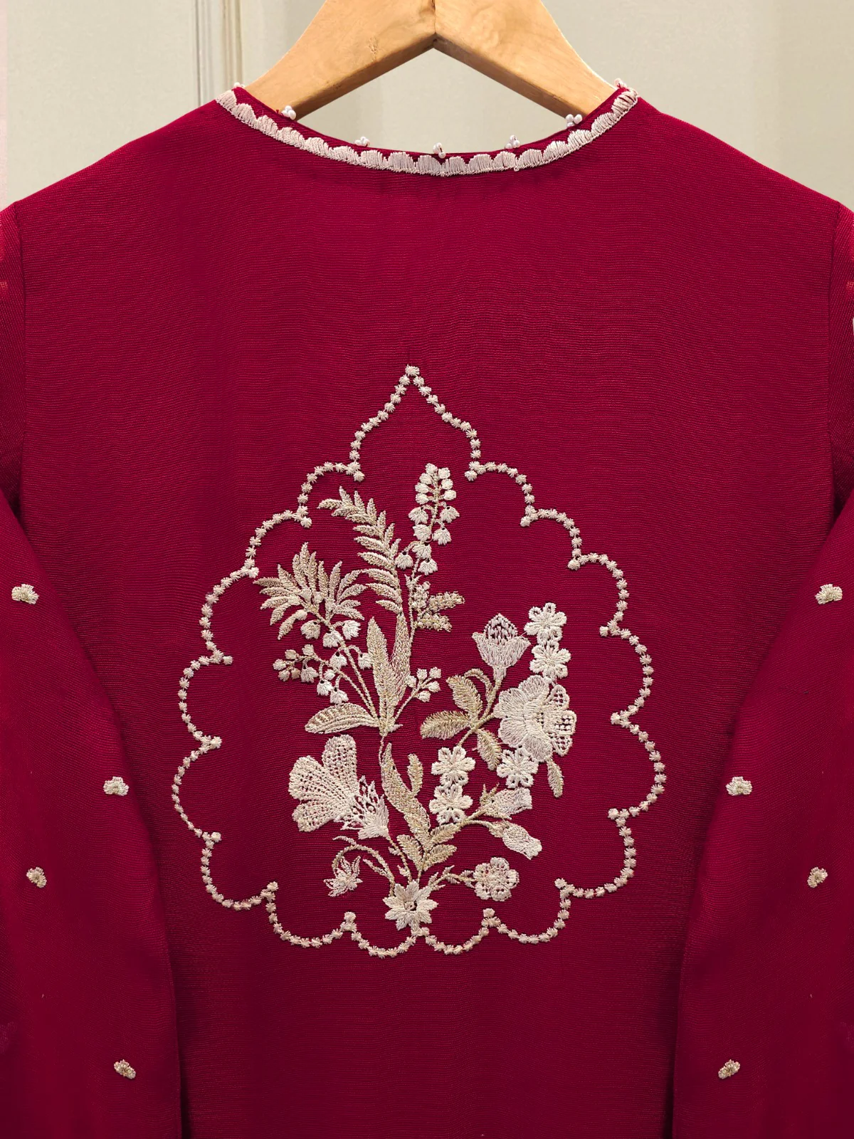 3 Piece - Pure Embroidered Cottone Net Suit S113500 - Image 5