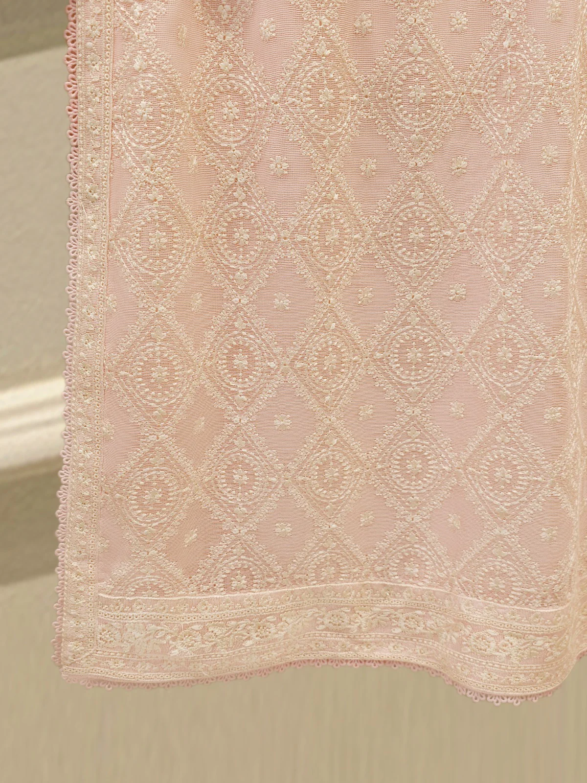 3 Piece - Pure Embroidered Cotton Net Suit S113563 - Image 4