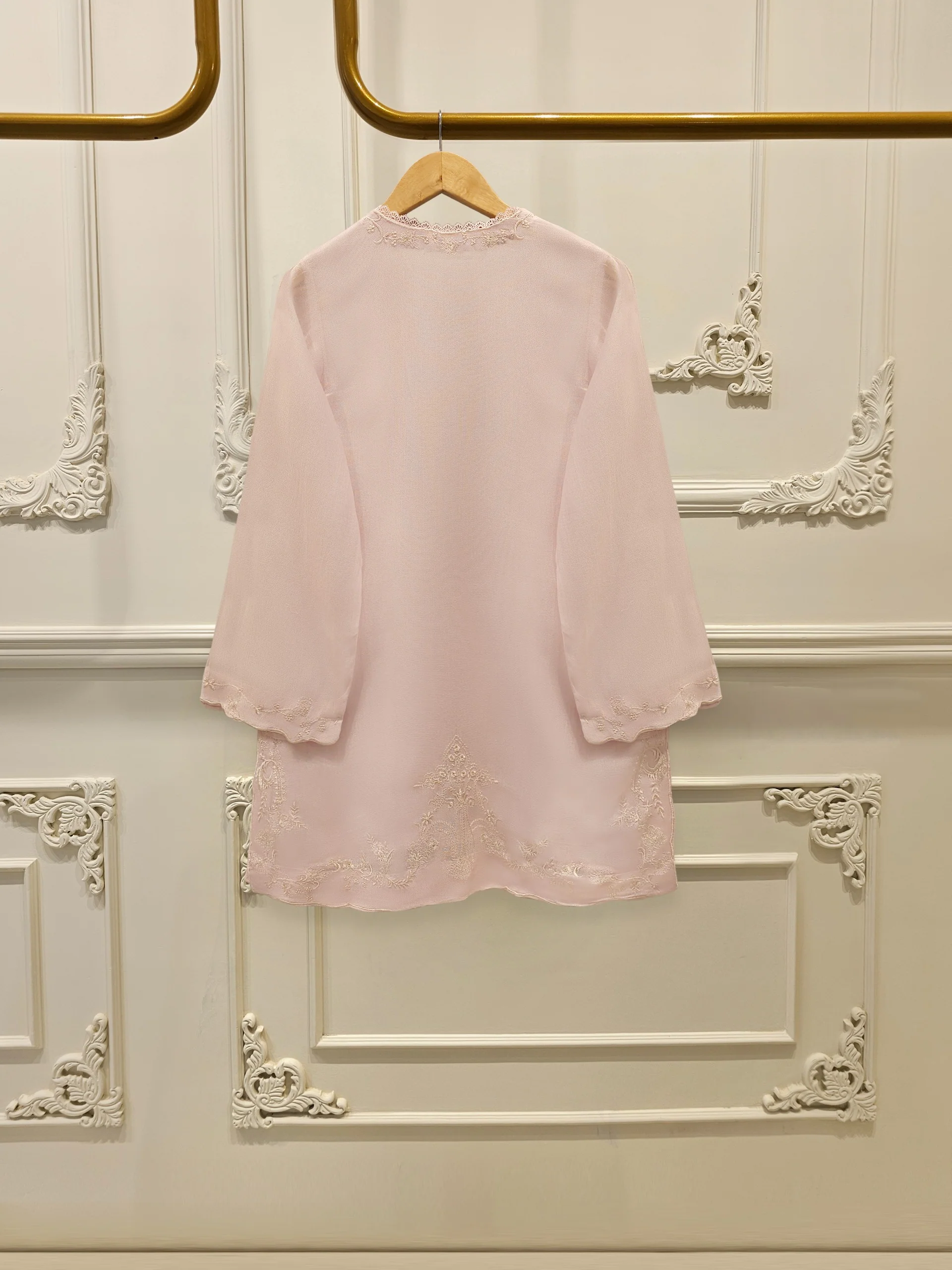 3 Piece - Pure Embroidered Cotton Net Suit S113632 - Image 4