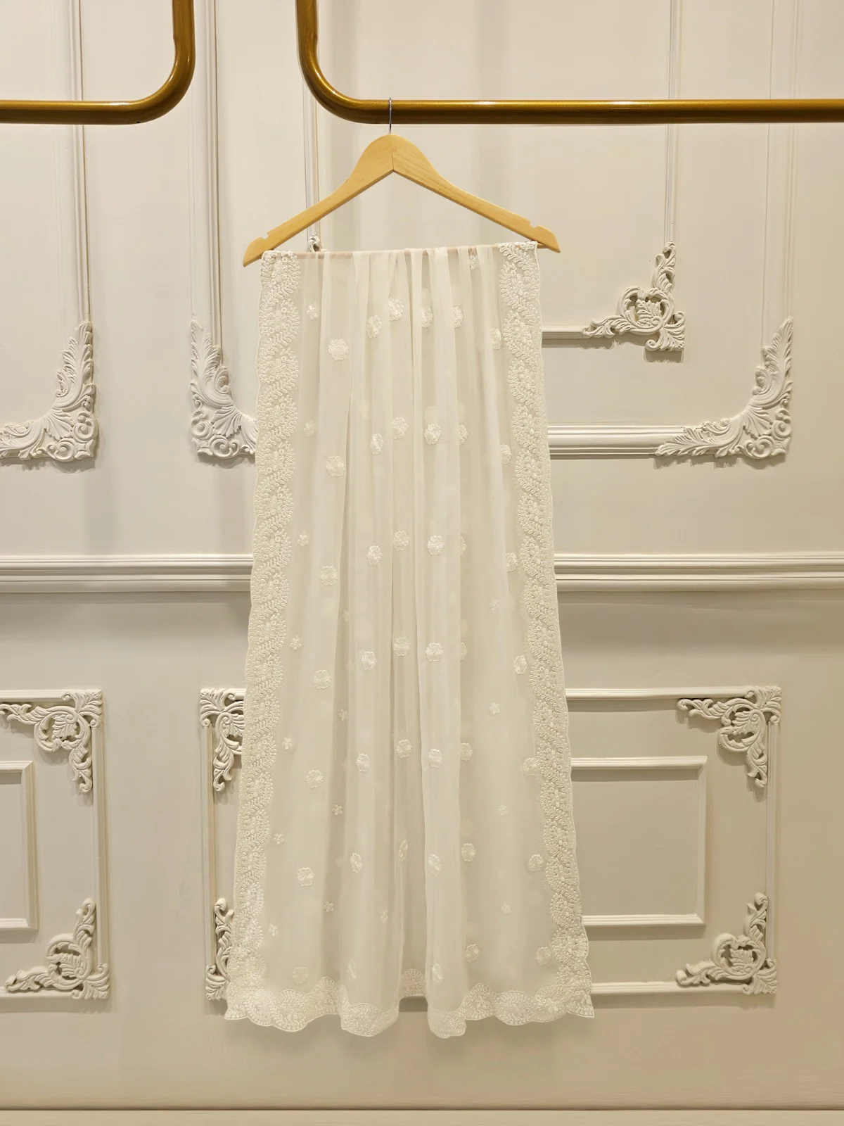 3 Piece - Pure Embroidered Cotton Net Suit S113798 - Image 6