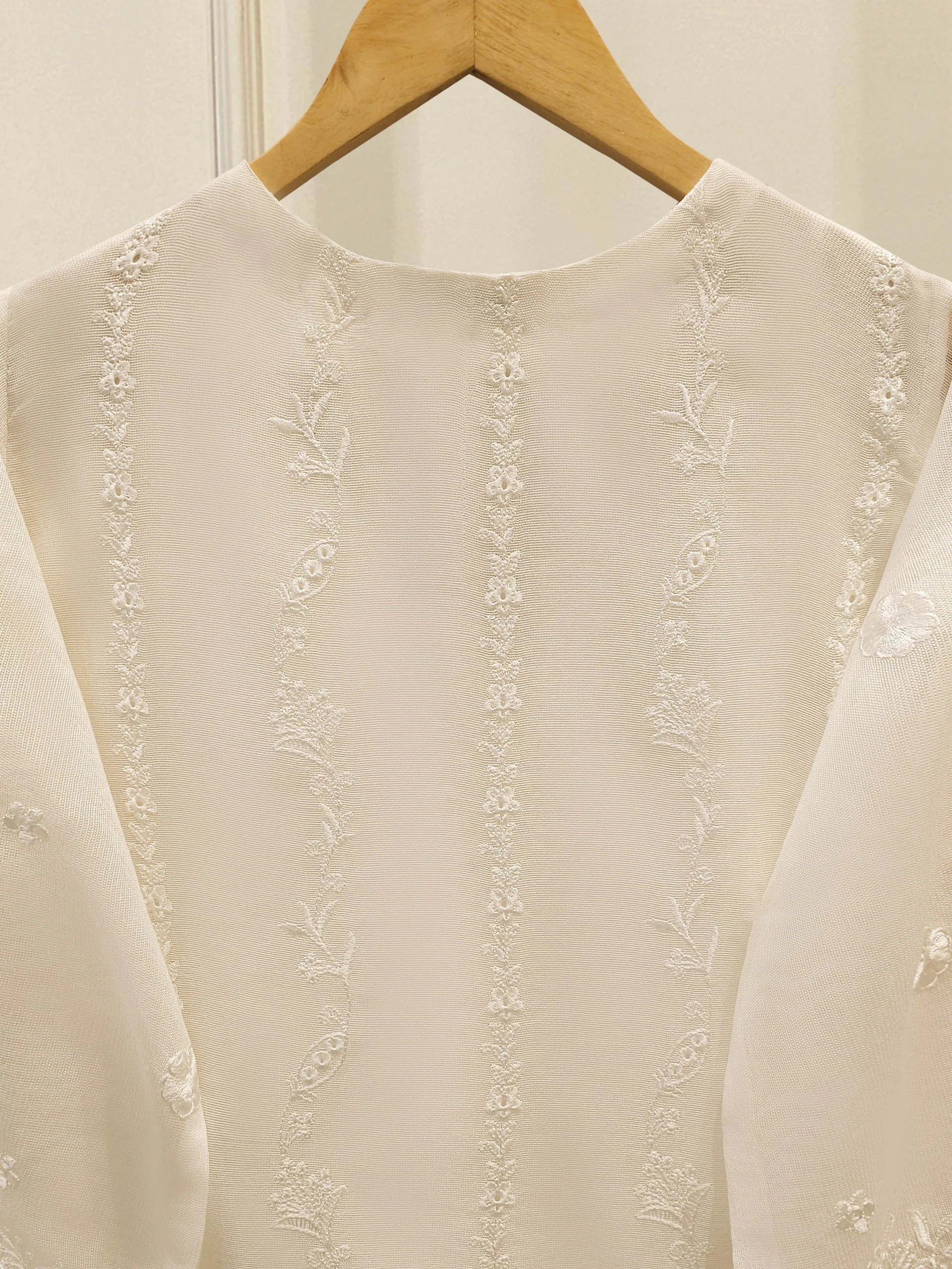 3 Piece - Pure Embroidered Cotton Net Suit S113799 - Image 6