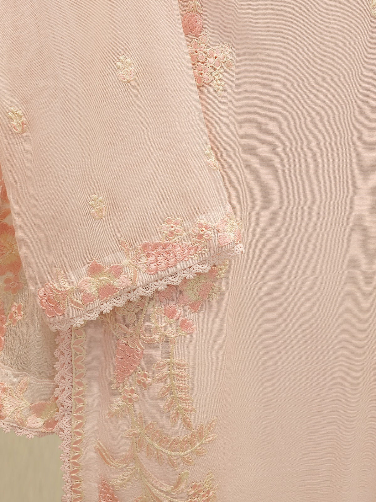 3 Piece - Pure Embroidered Cotton Net Suit S113800 - Image 3