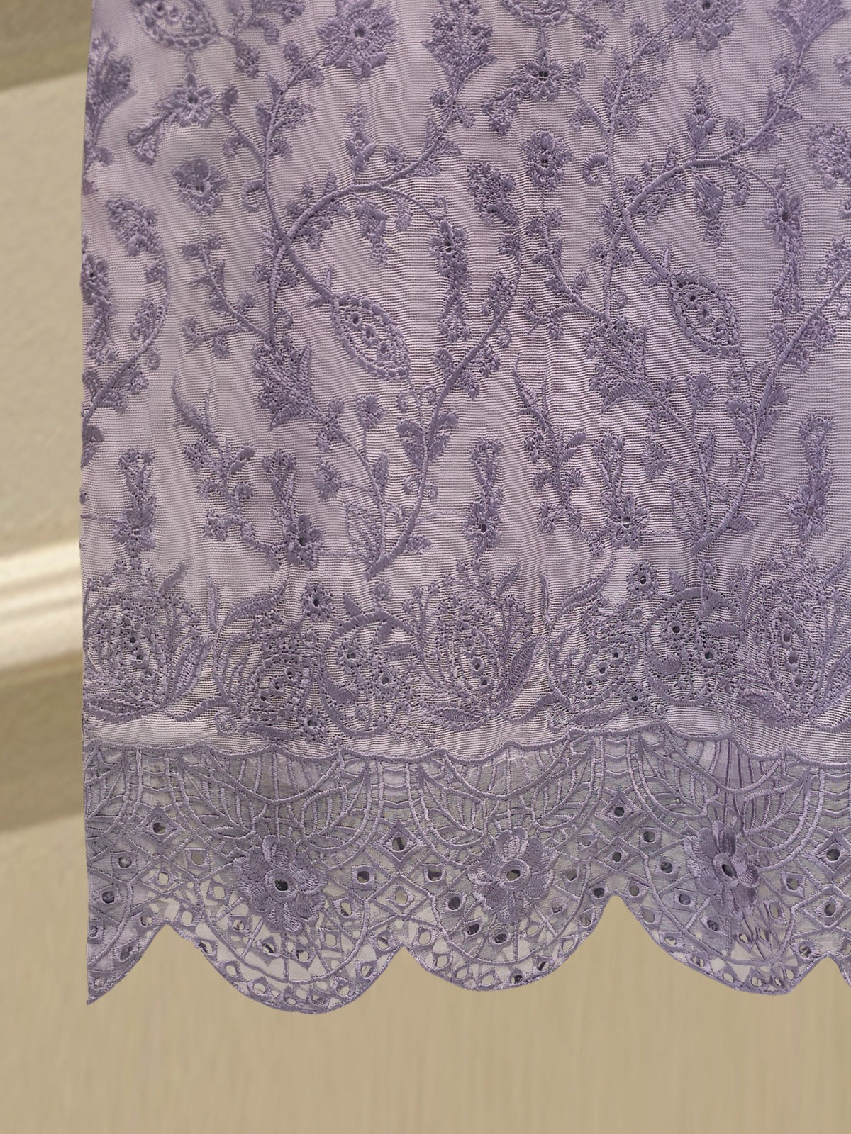 3 Piece - Pure Embroidered Cotton Net Suit S113805 - Image 4