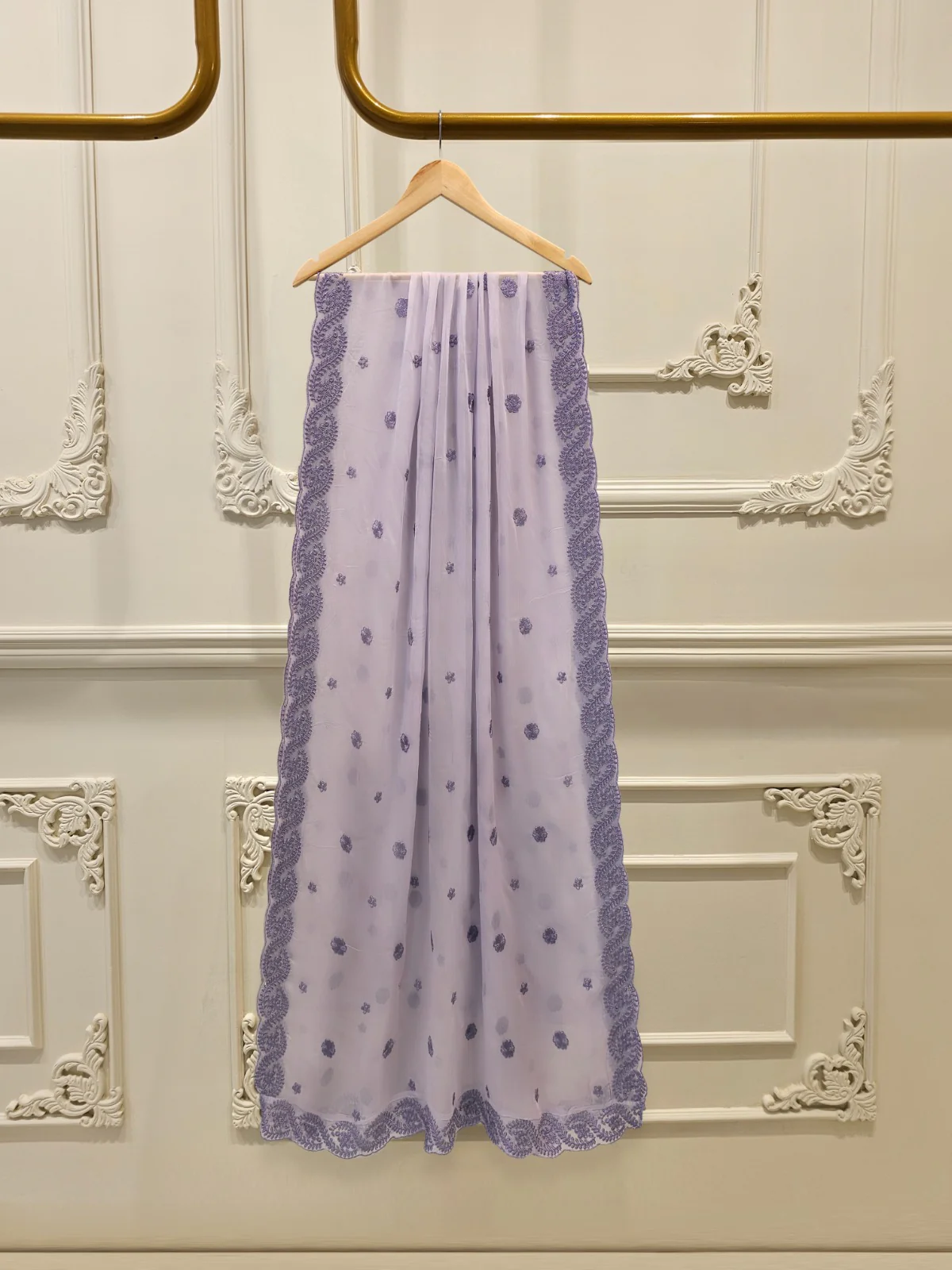 3 Piece - Pure Embroidered Cotton Net Suit S113805 - Image 6