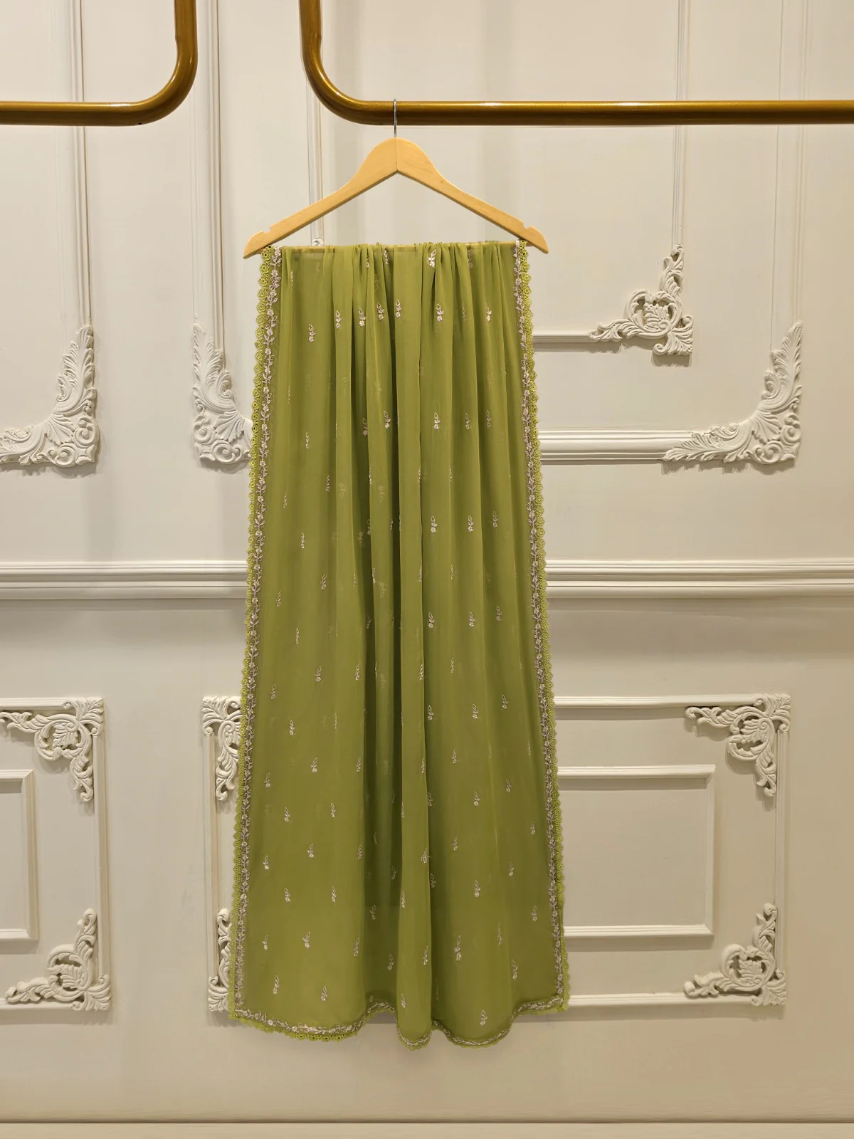 3 Piece - Pure Embroidered Cotton Net Suit S113835 - Image 6