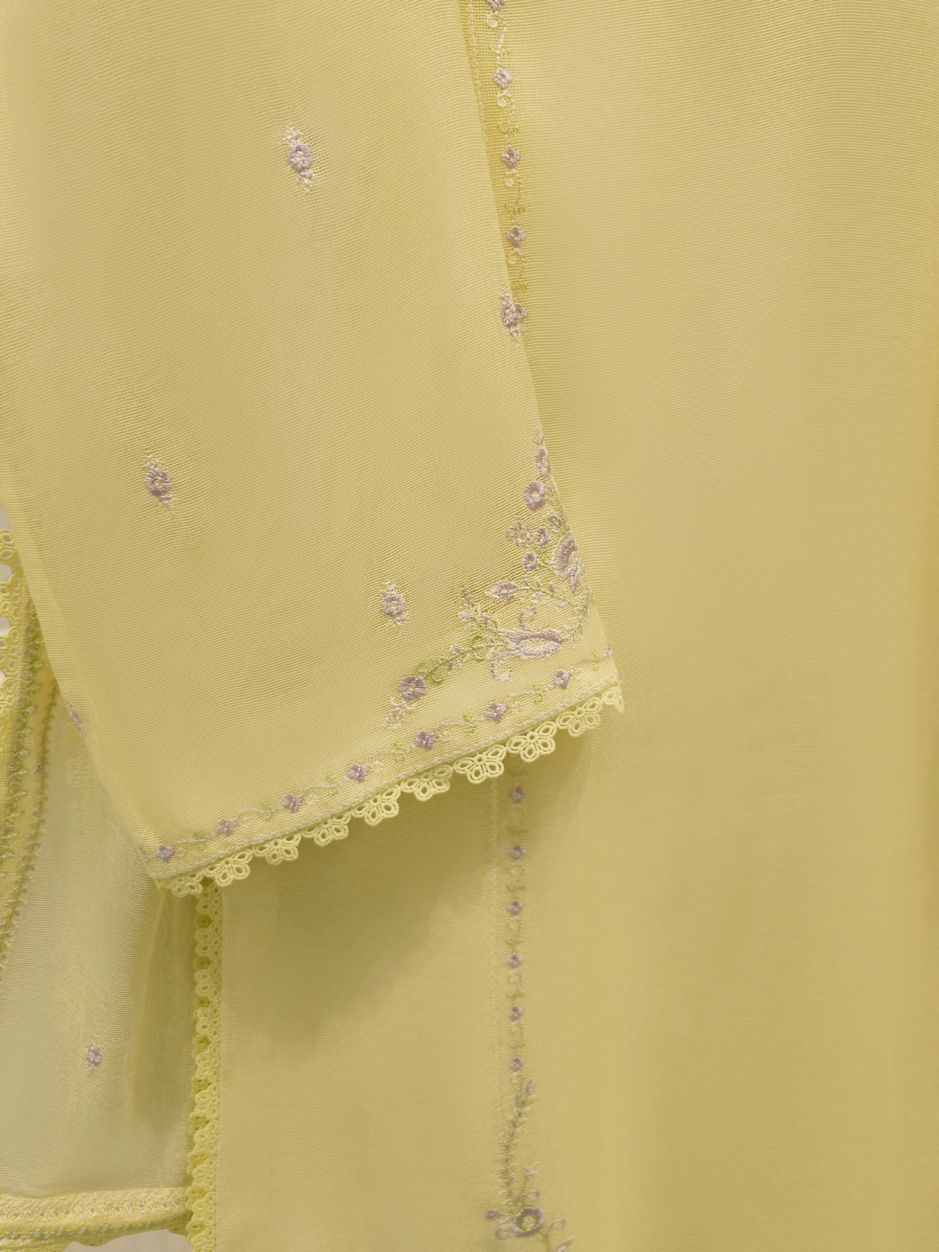3 Piece - Pure Embroidered Cotton Net Suit S113838 - Image 3