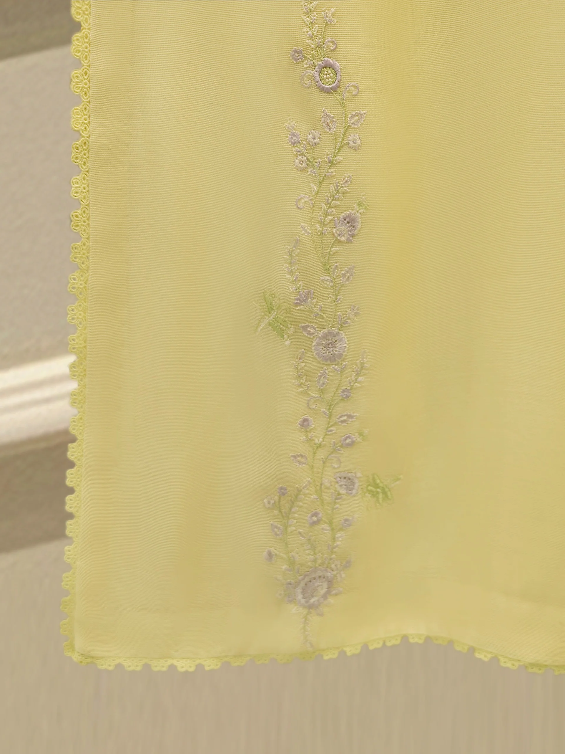 3 Piece - Pure Embroidered Cotton Net Suit S113838 - Image 4