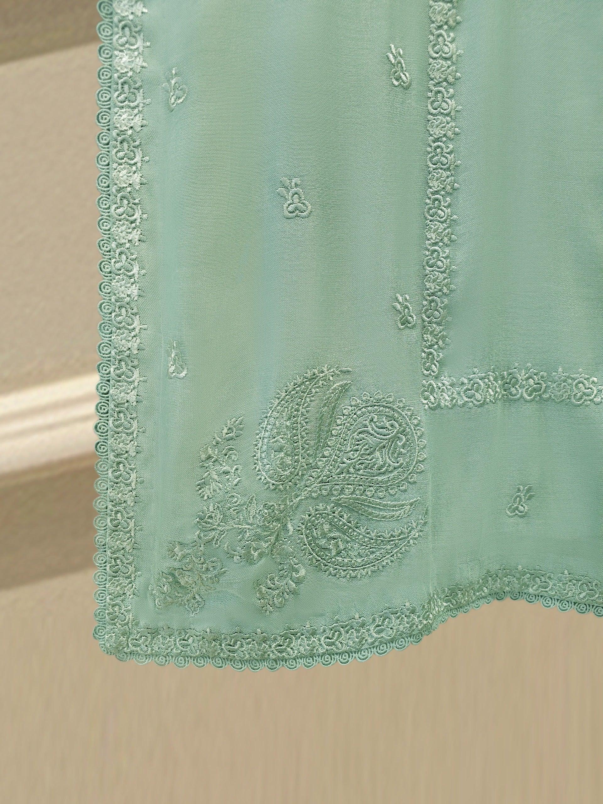 3 Piece - Pure Embroidered Cotton Net Suit S113911 - Image 5