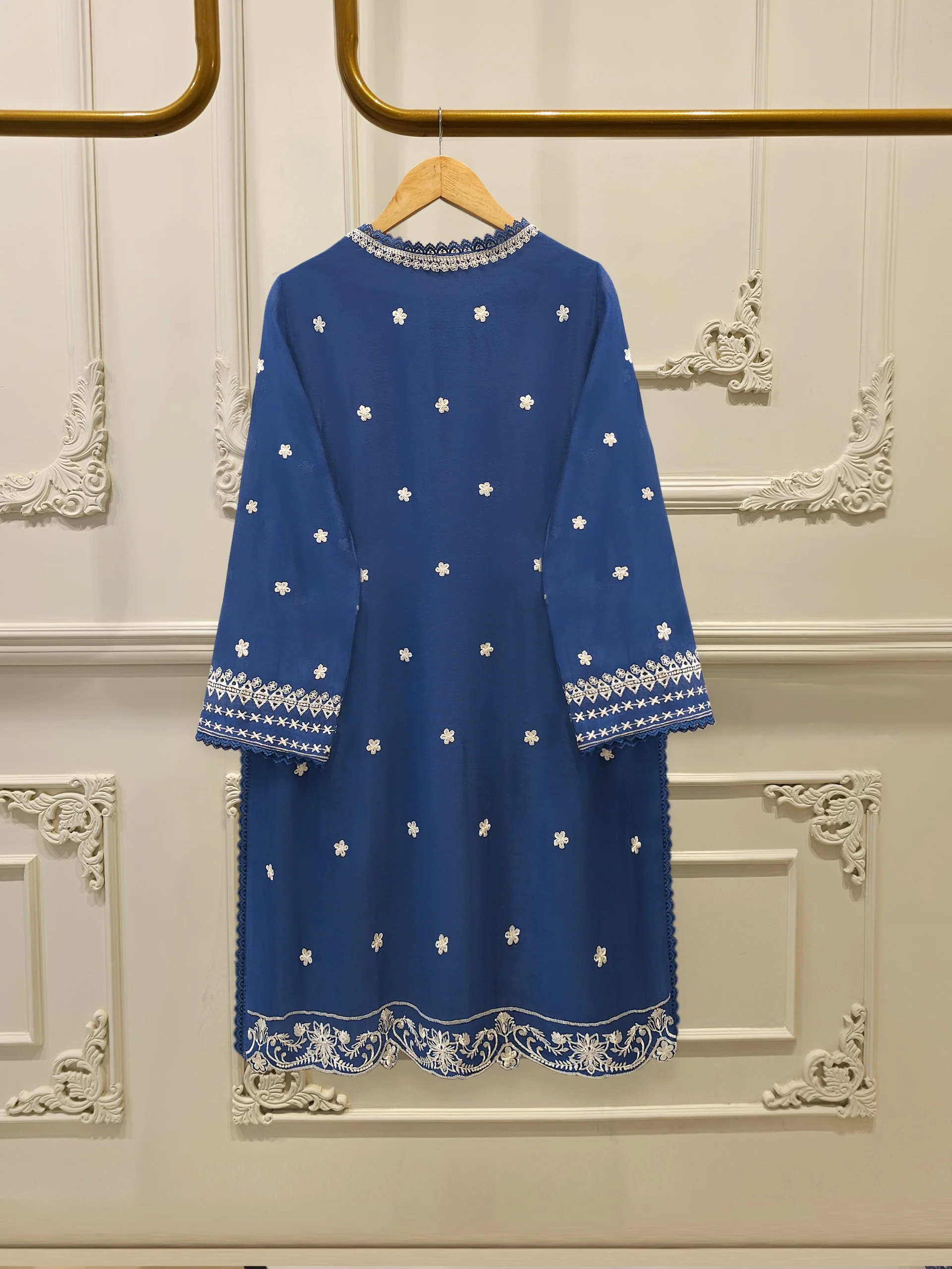 3 Piece - Pure Embroidered Cotton Net Suit S113912 - Image 6