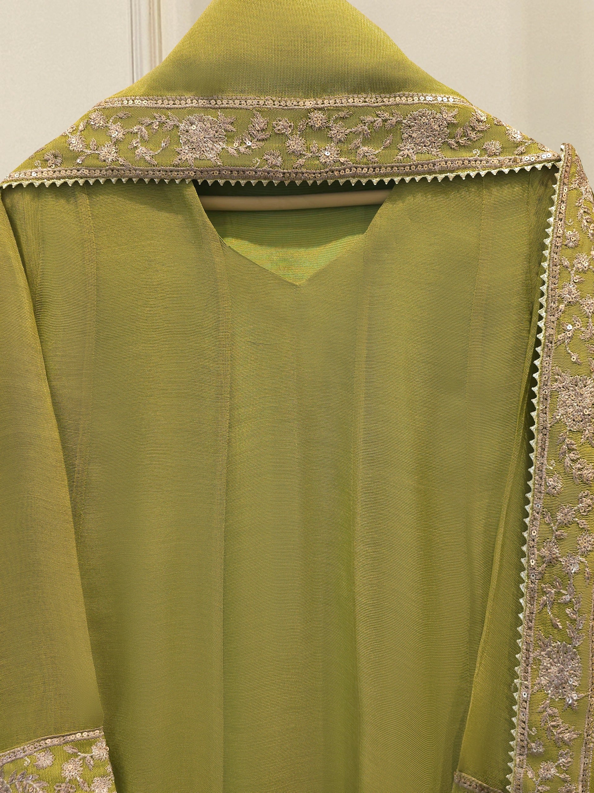 3 Piece - Pure Embroidered Cotton Net Suit S113986 - Image 2