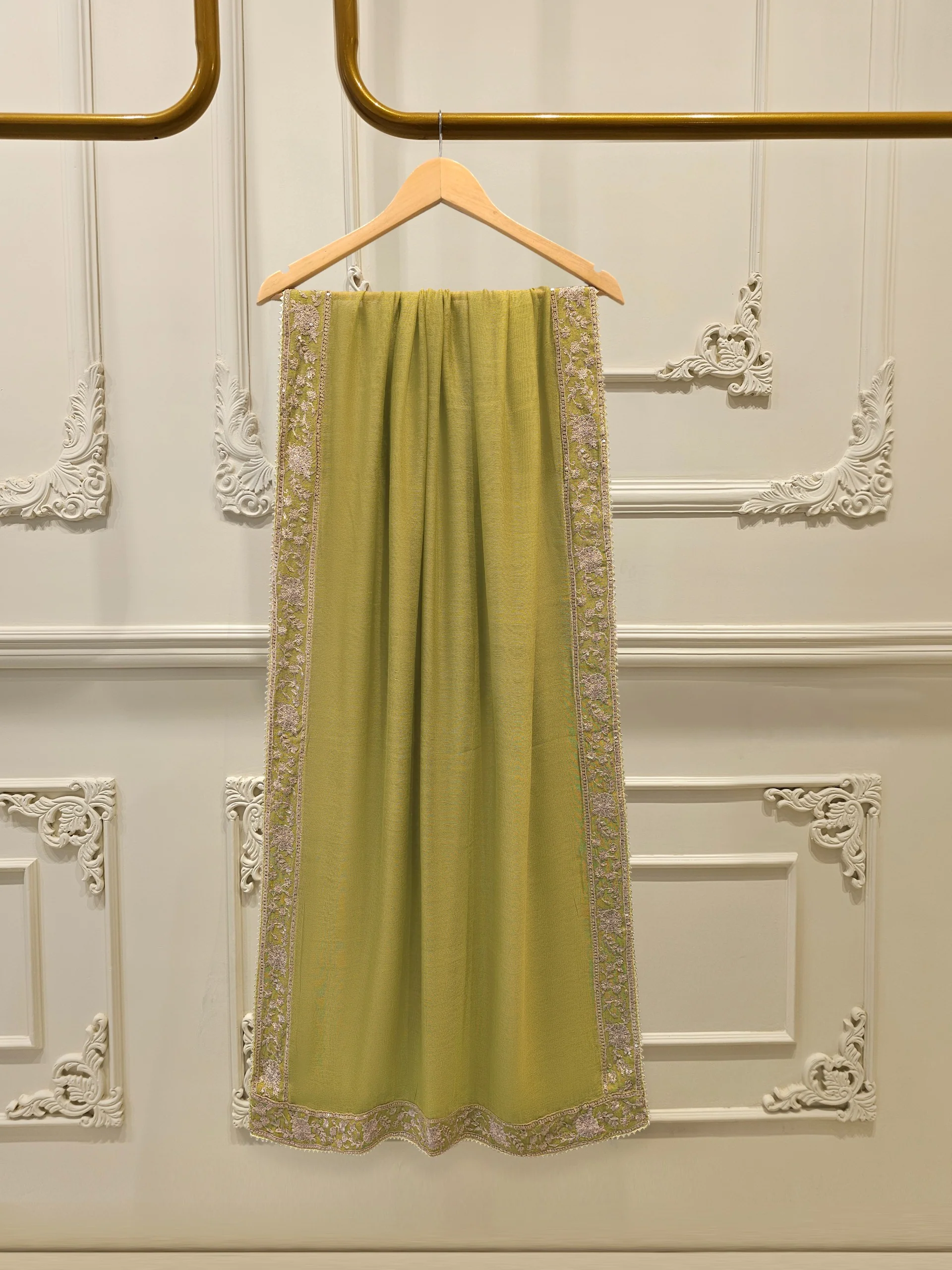 3 Piece - Pure Embroidered Cotton Net Suit S113986 - Image 6