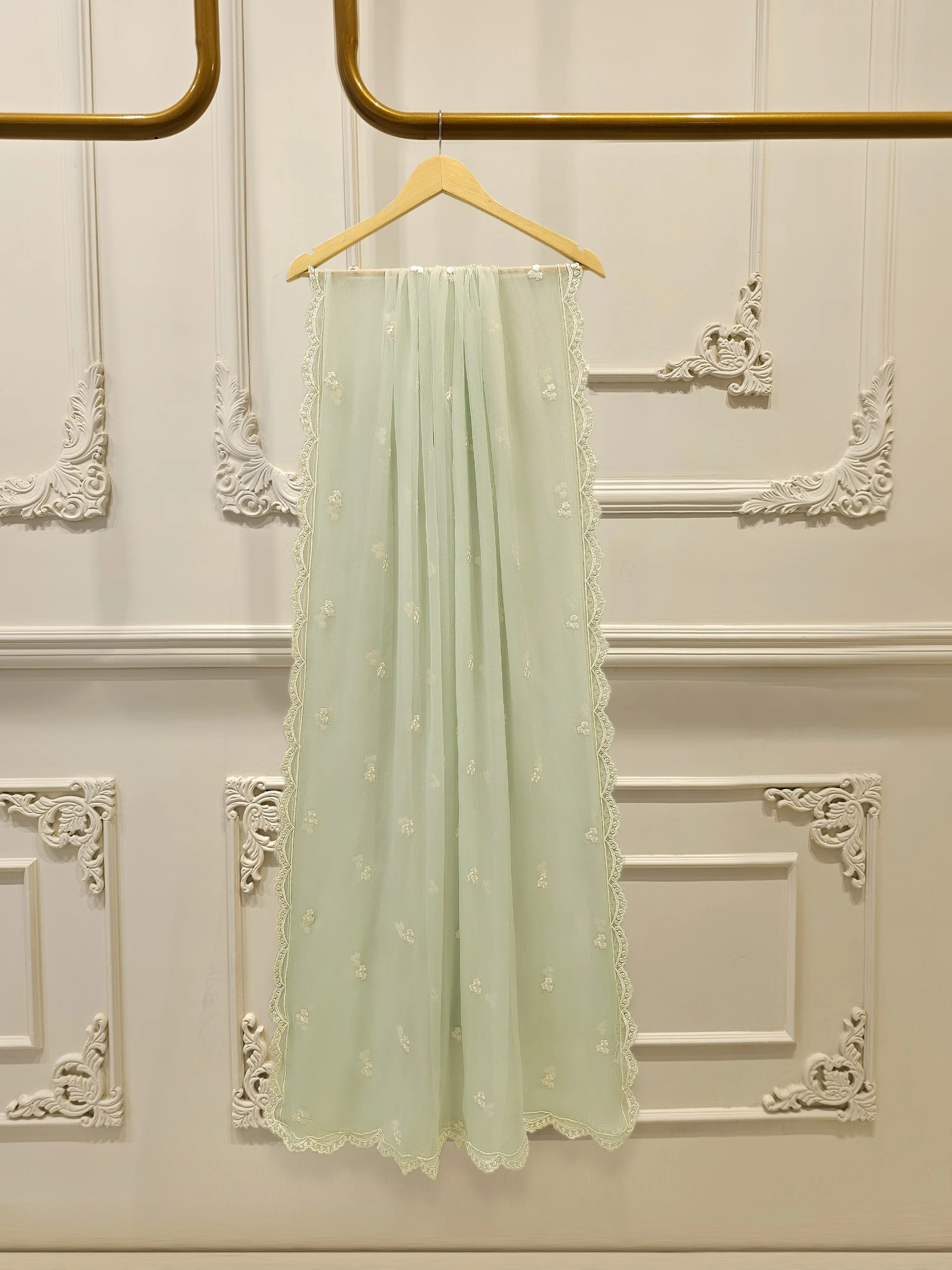 3 Piece - Pure Embroidered Cotton Net Suit S114005 - Image 6