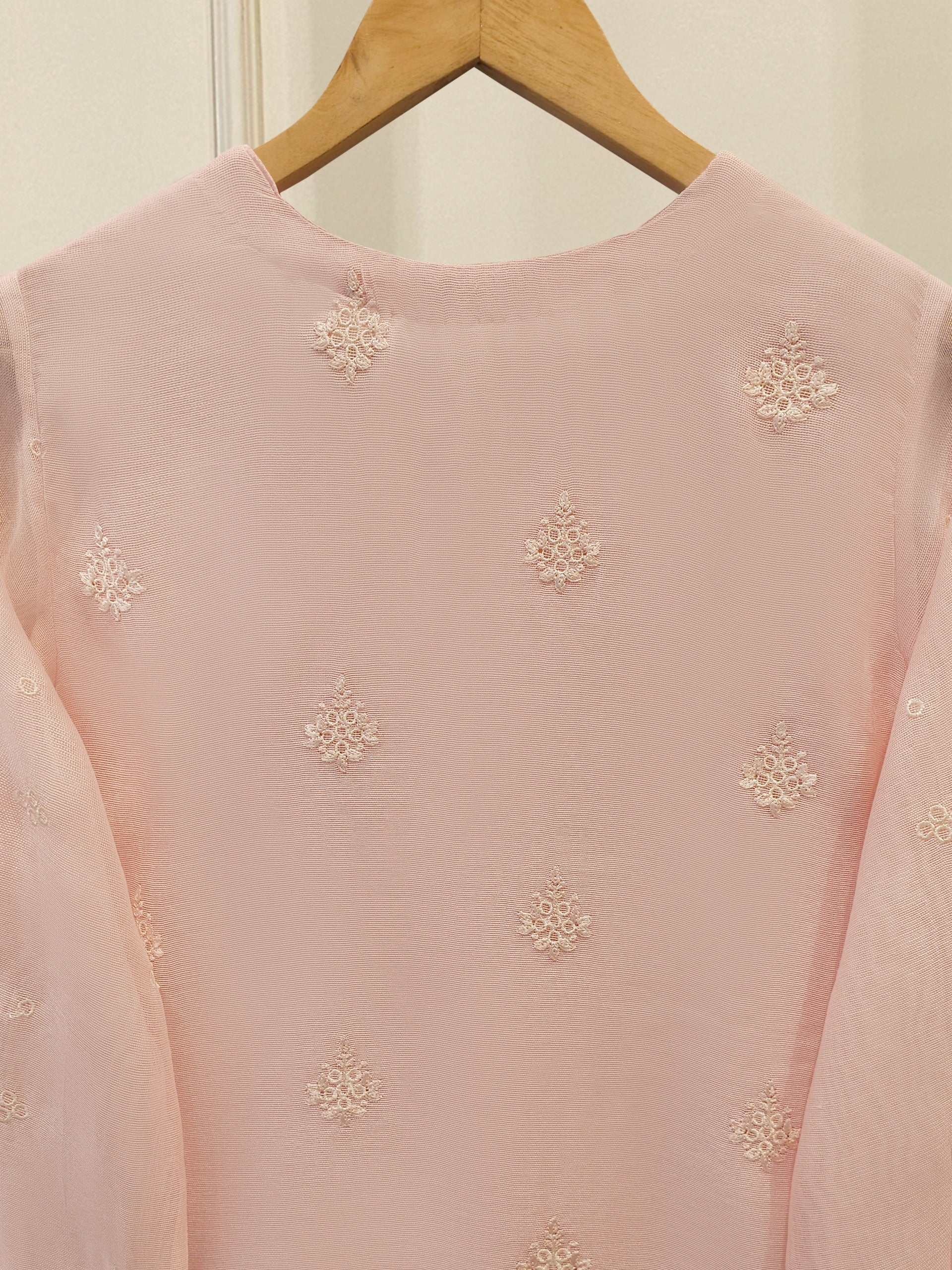 3 Piece - Pure Embroidered Cotton Net Suit S114014 - Image 6