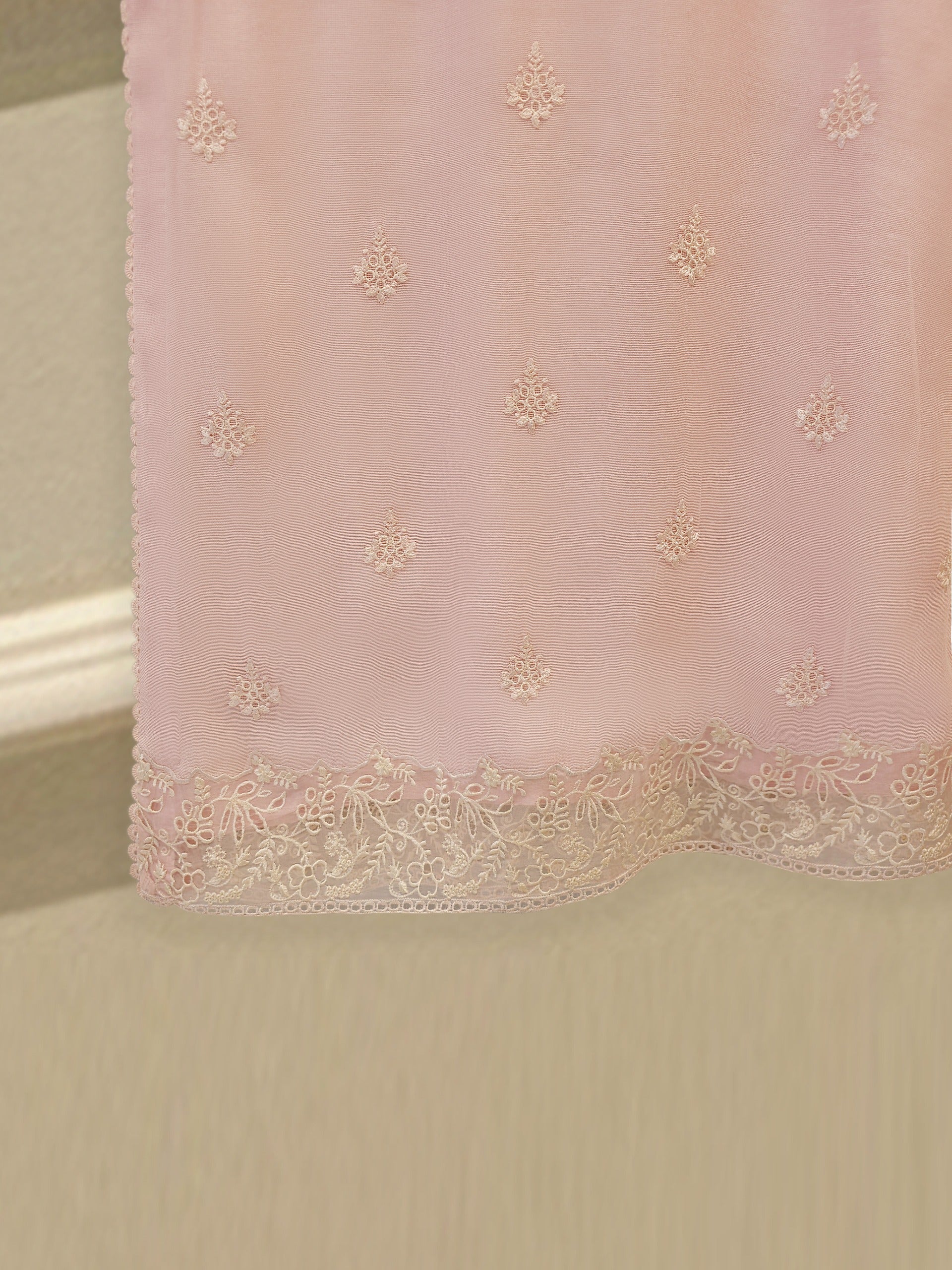 3 Piece - Pure Embroidered Cotton Net Suit S114014 - Image 7